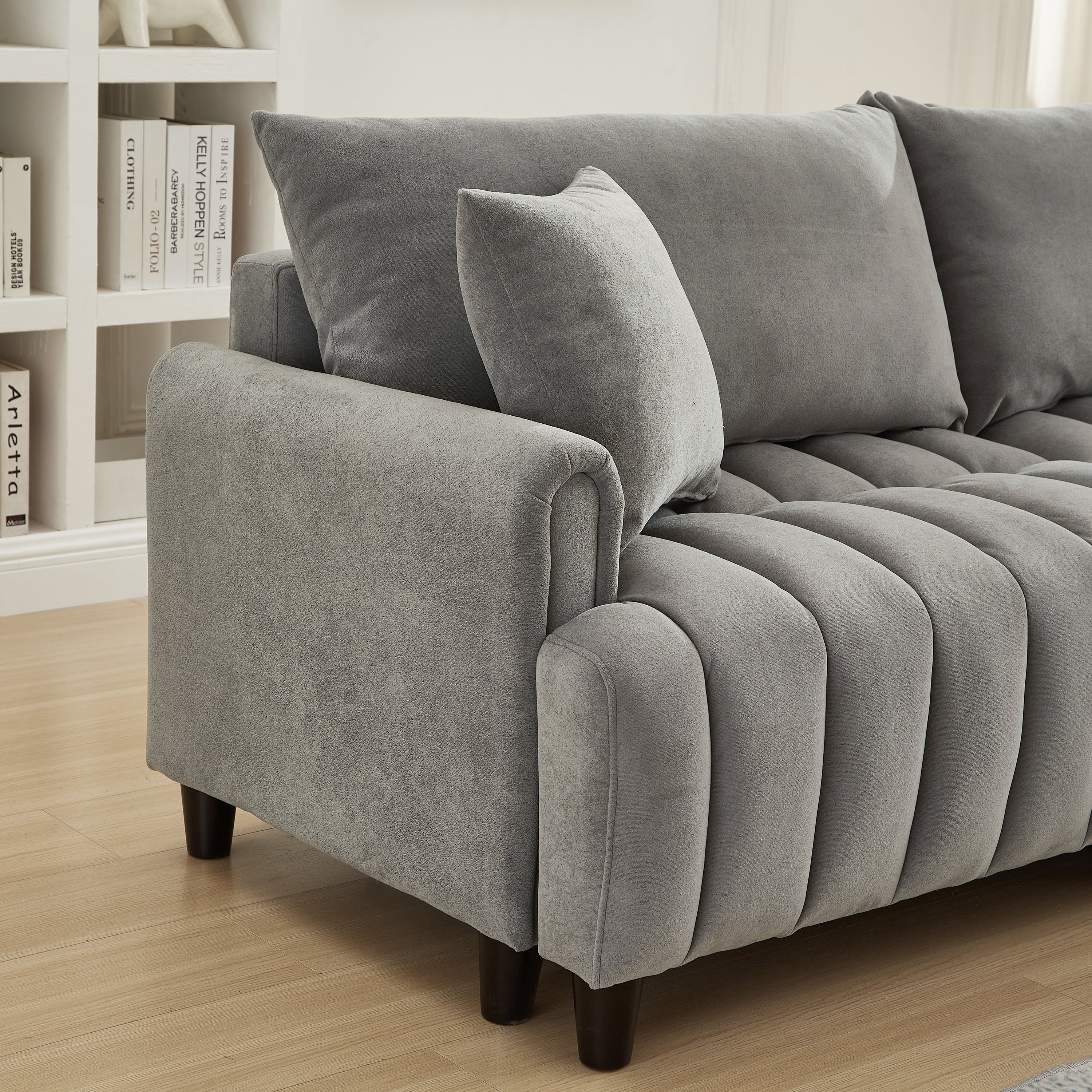 83'' Futon Sofa Bed with Polyester Fabric and Adjustable Backrest - Image 15