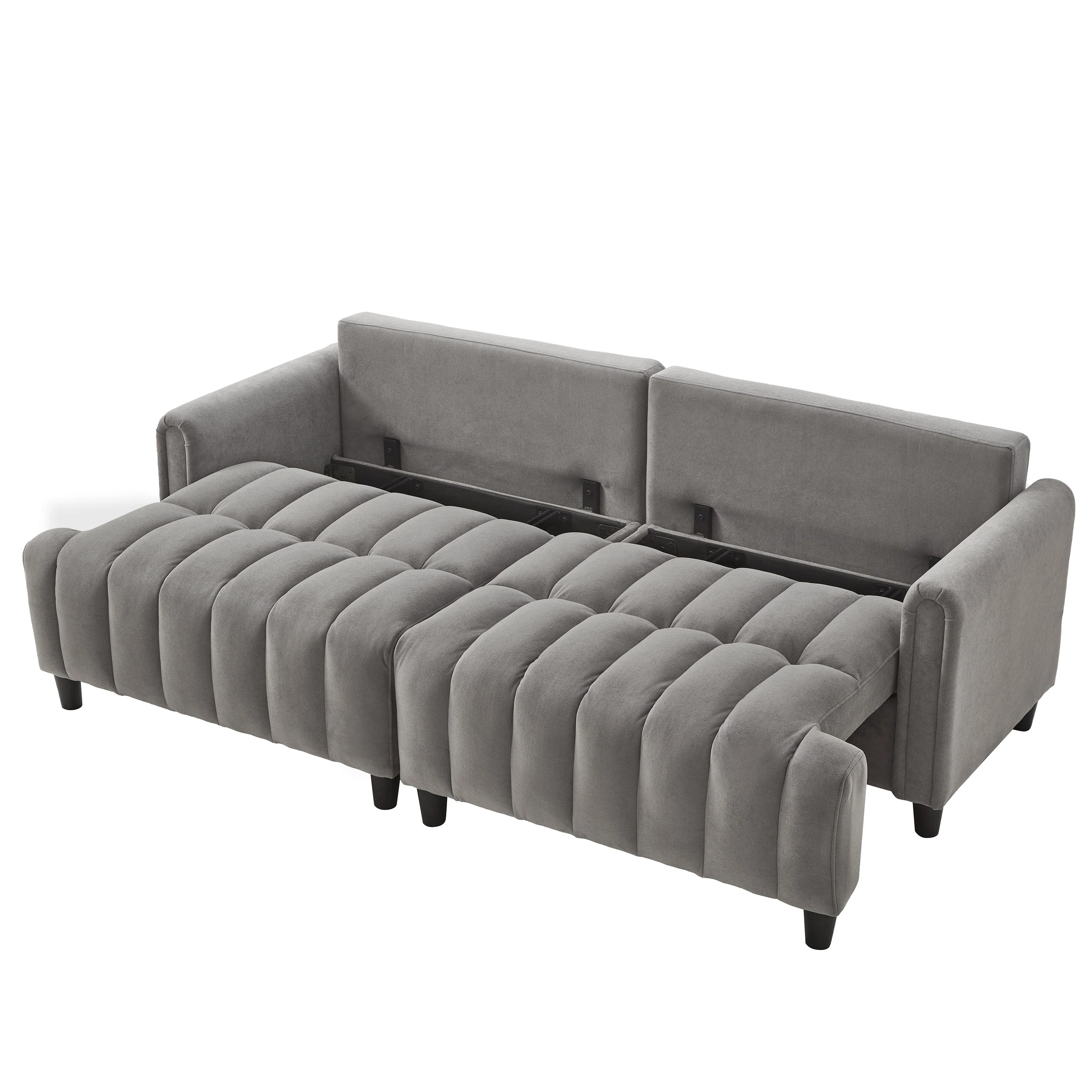 83'' Futon Sofa Bed with Polyester Fabric and Adjustable Backrest - Image 19