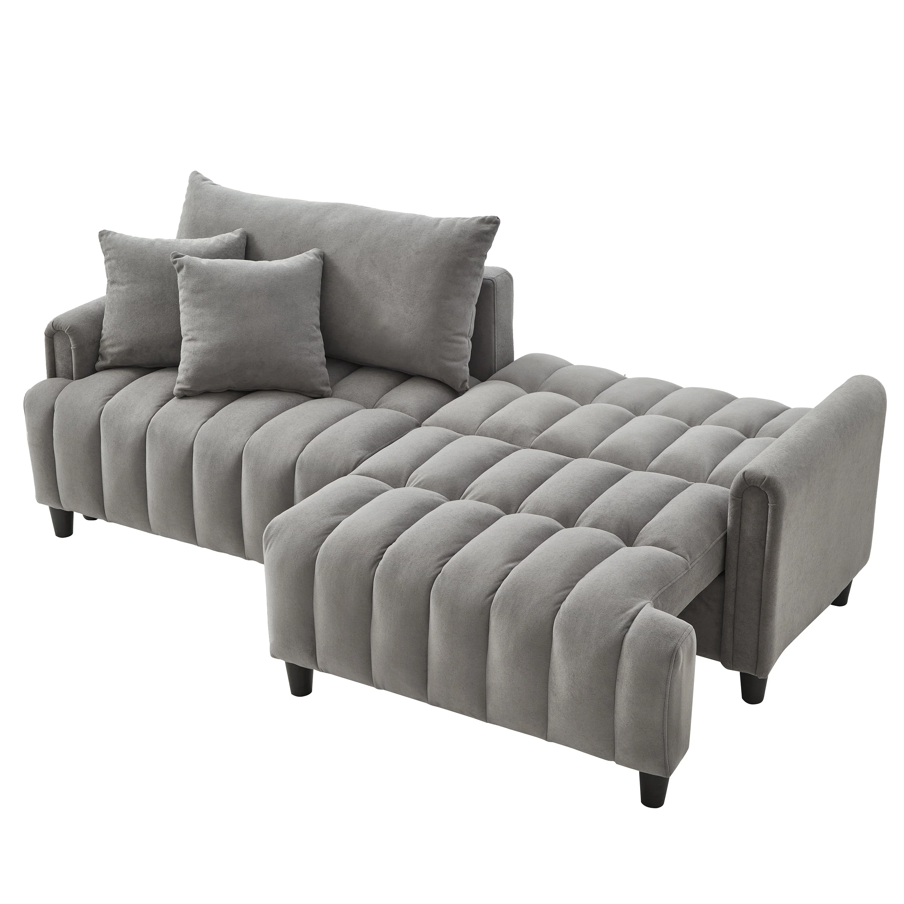 83'' Futon Sofa Bed with Polyester Fabric and Adjustable Backrest - Image 21