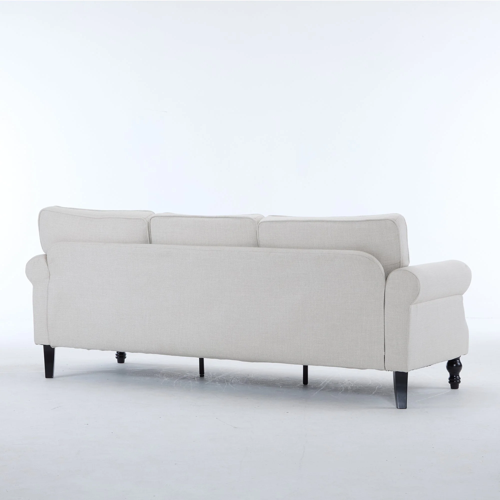 83 Inch Faux Leather Rolled Arm Sofa with Nailhead Trim - Image 17