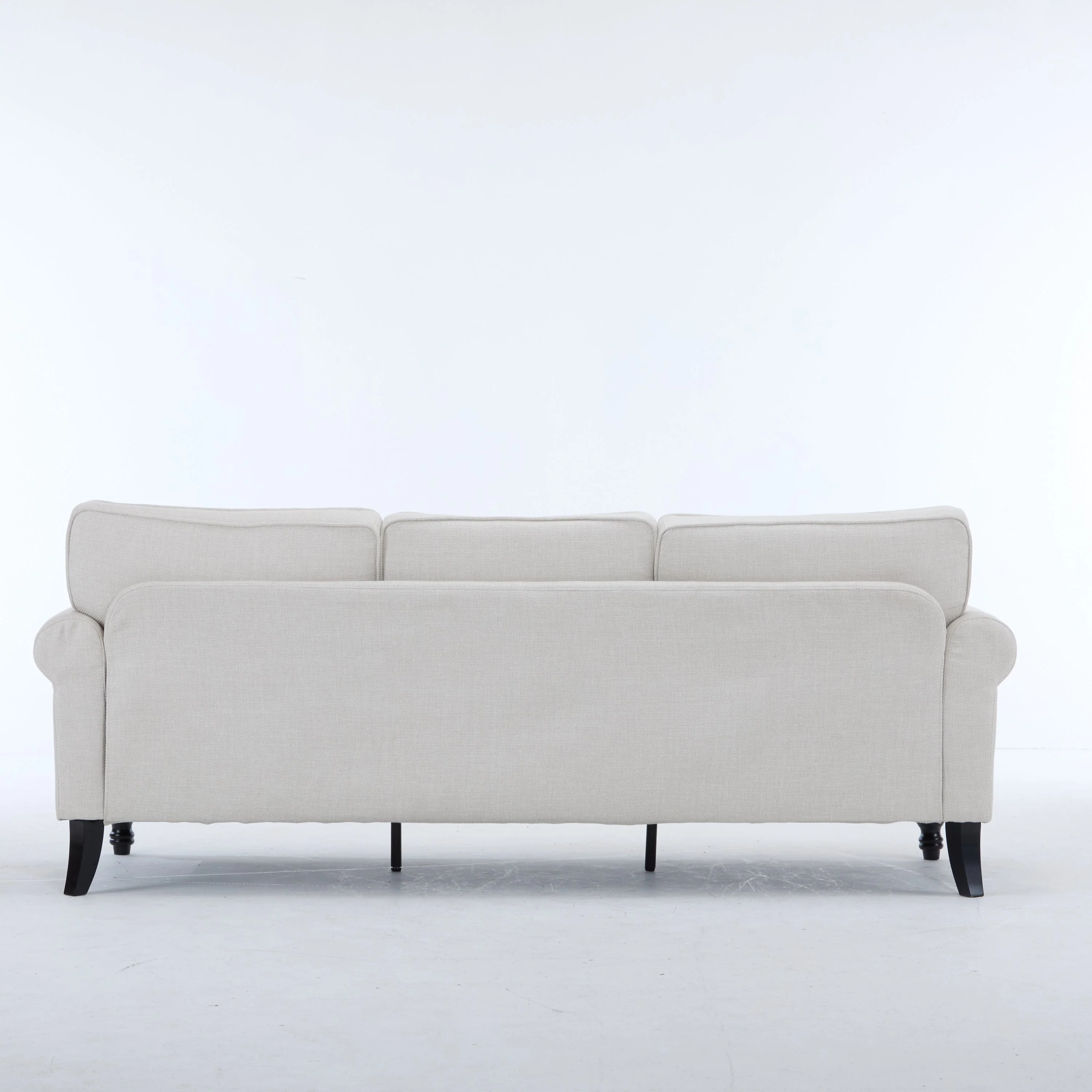 83 Inch Faux Leather Rolled Arm Sofa with Nailhead Trim - Image 5