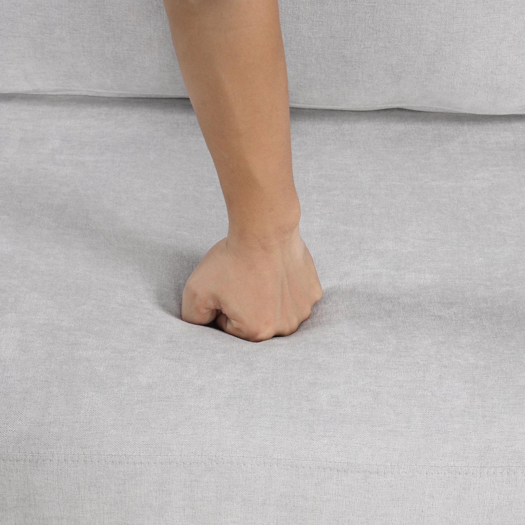 87.4' Sectional Sofa with Reversible Armrests Gray Chenille Upholstery - Image 15