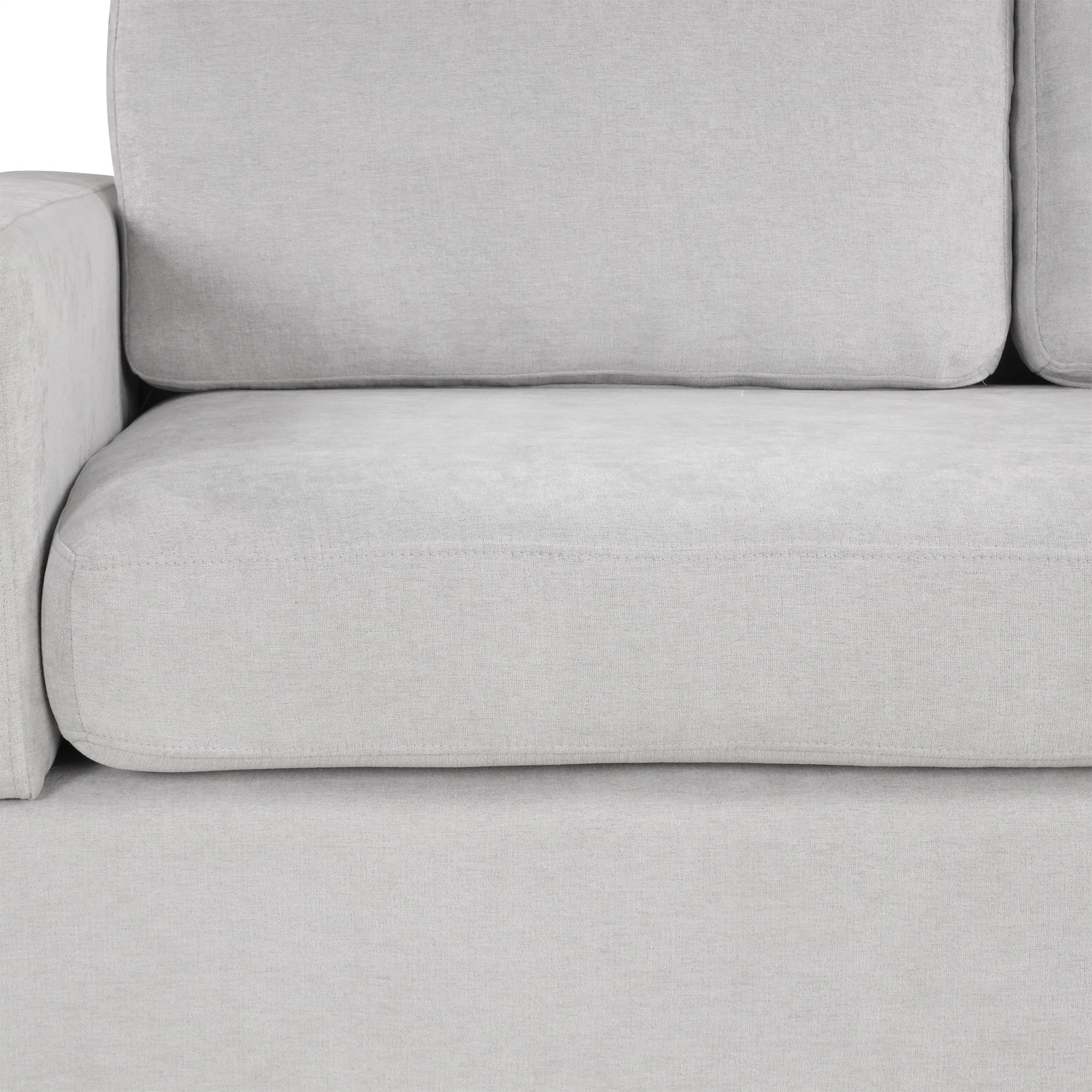 87.4' Sectional Sofa with Reversible Armrests Gray Chenille Upholstery - Image 17