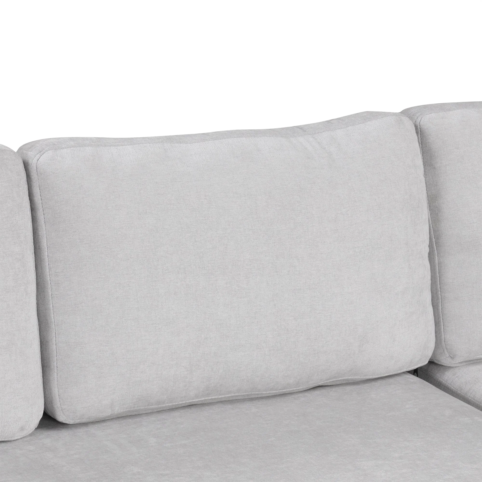 87.4' Sectional Sofa with Reversible Armrests Gray Chenille Upholstery - Image 19