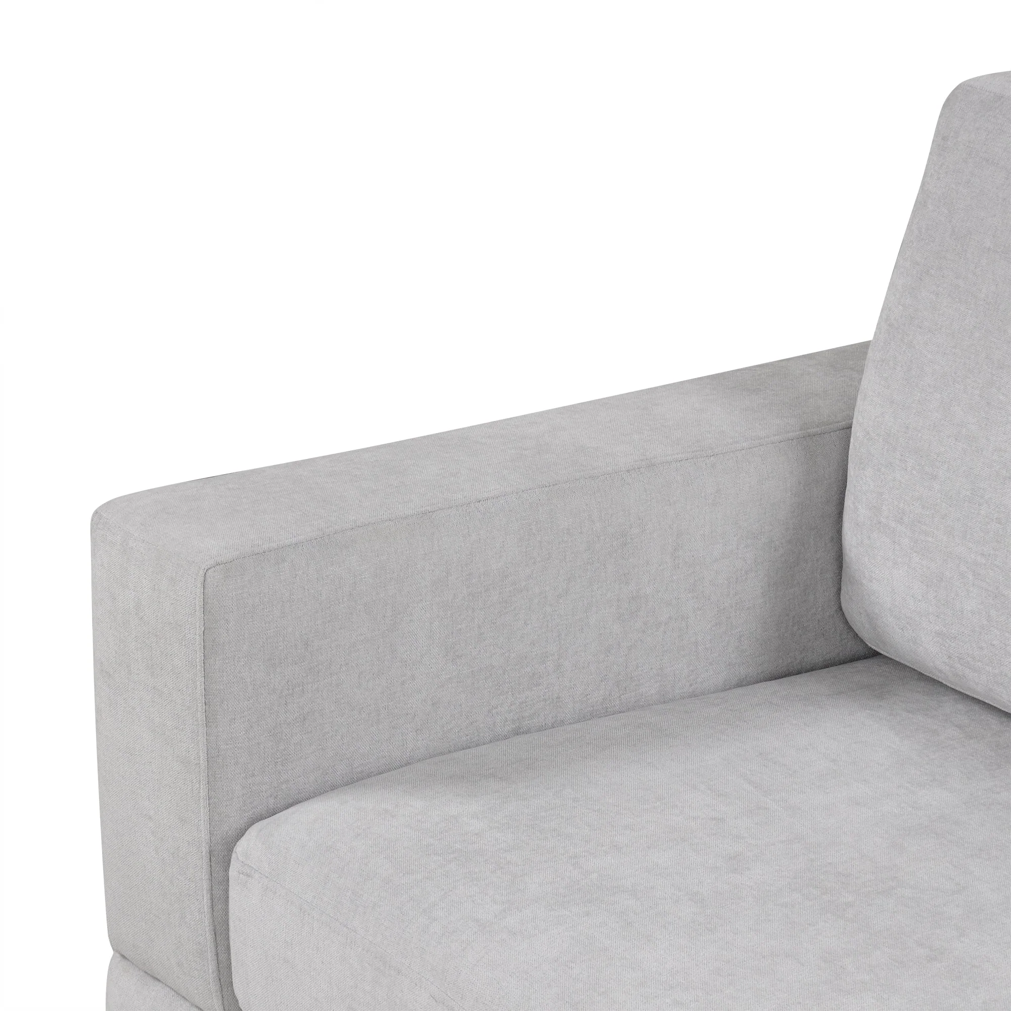 87.4' Sectional Sofa with Reversible Armrests Gray Chenille Upholstery - Image 21