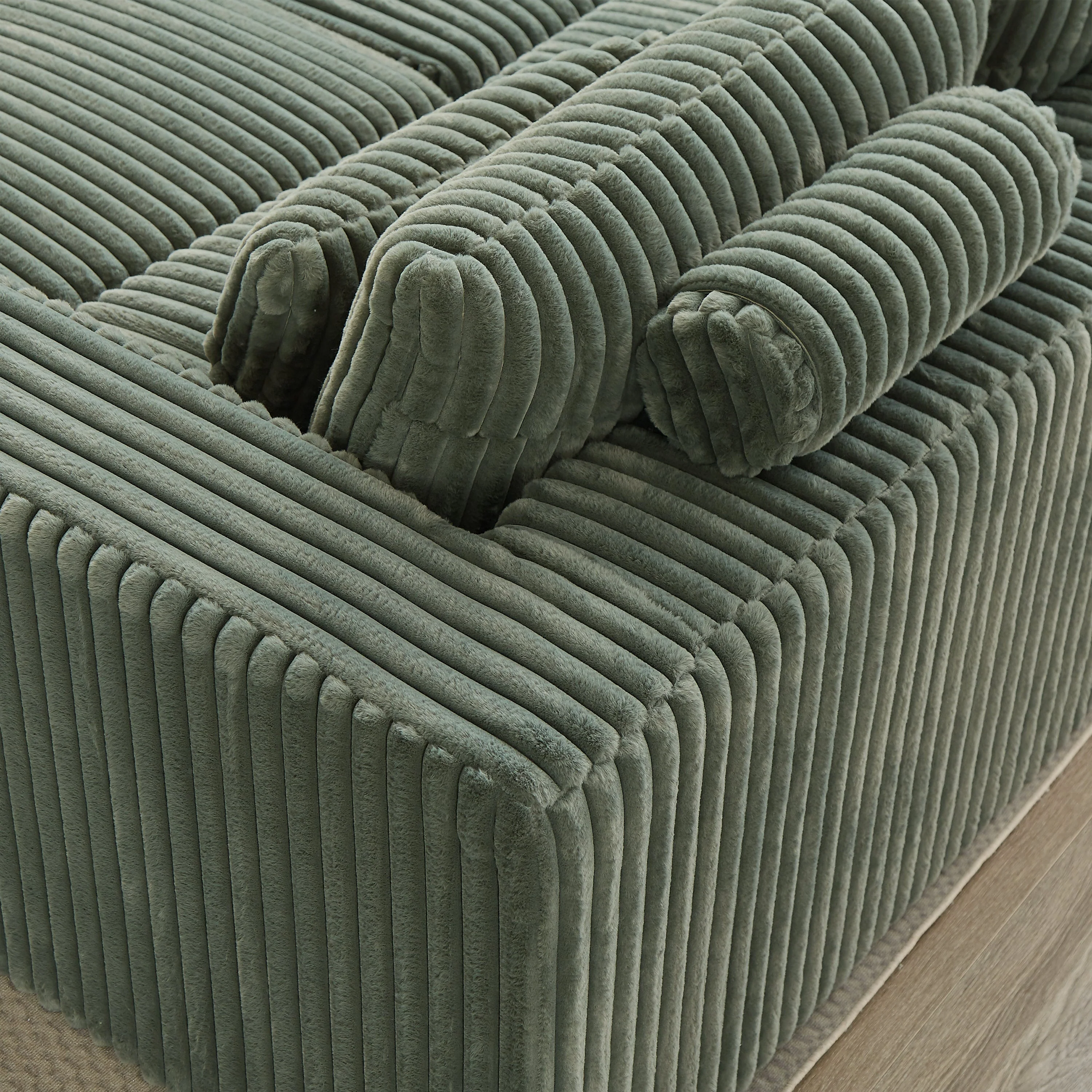 87' Oversized Sectional Lounge Chaise with Plush Corduroy Fabric - Image 17