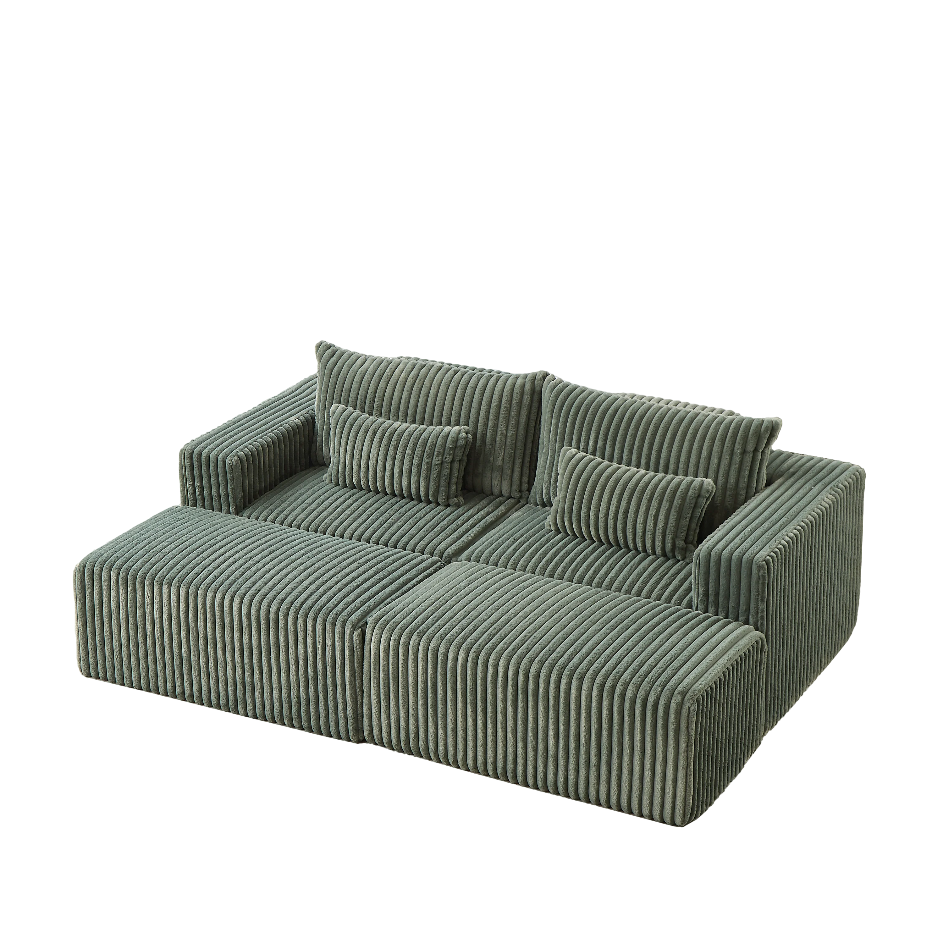 87' Oversized Sectional Lounge Chaise with Plush Corduroy Fabric - Image 3
