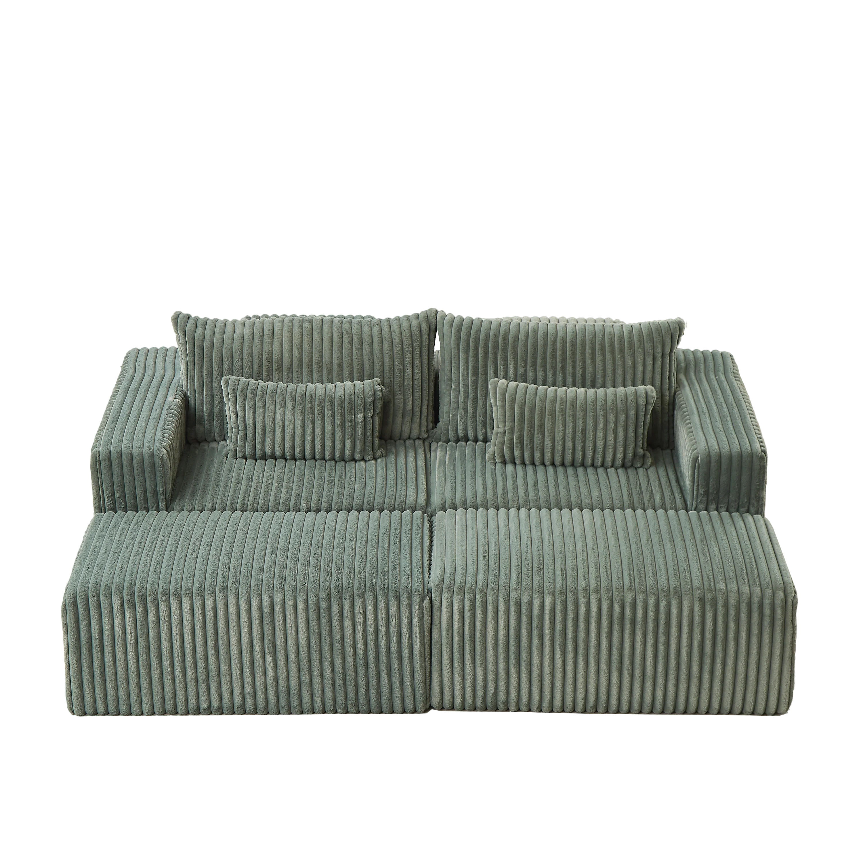 87' Oversized Sectional Lounge Chaise with Plush Corduroy Fabric - Image 6