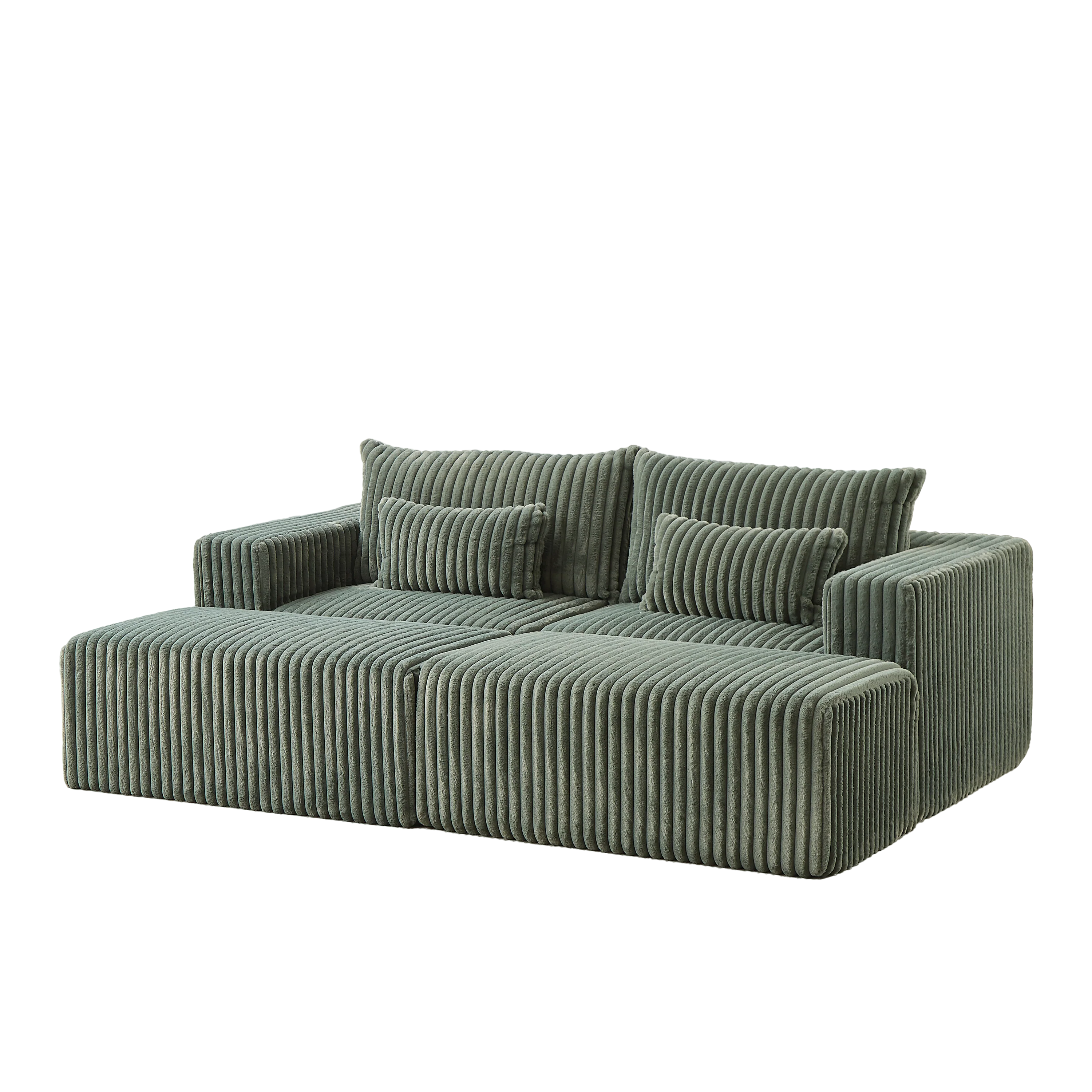 87' Oversized Sectional Lounge Chaise with Plush Corduroy Fabric - Image 7