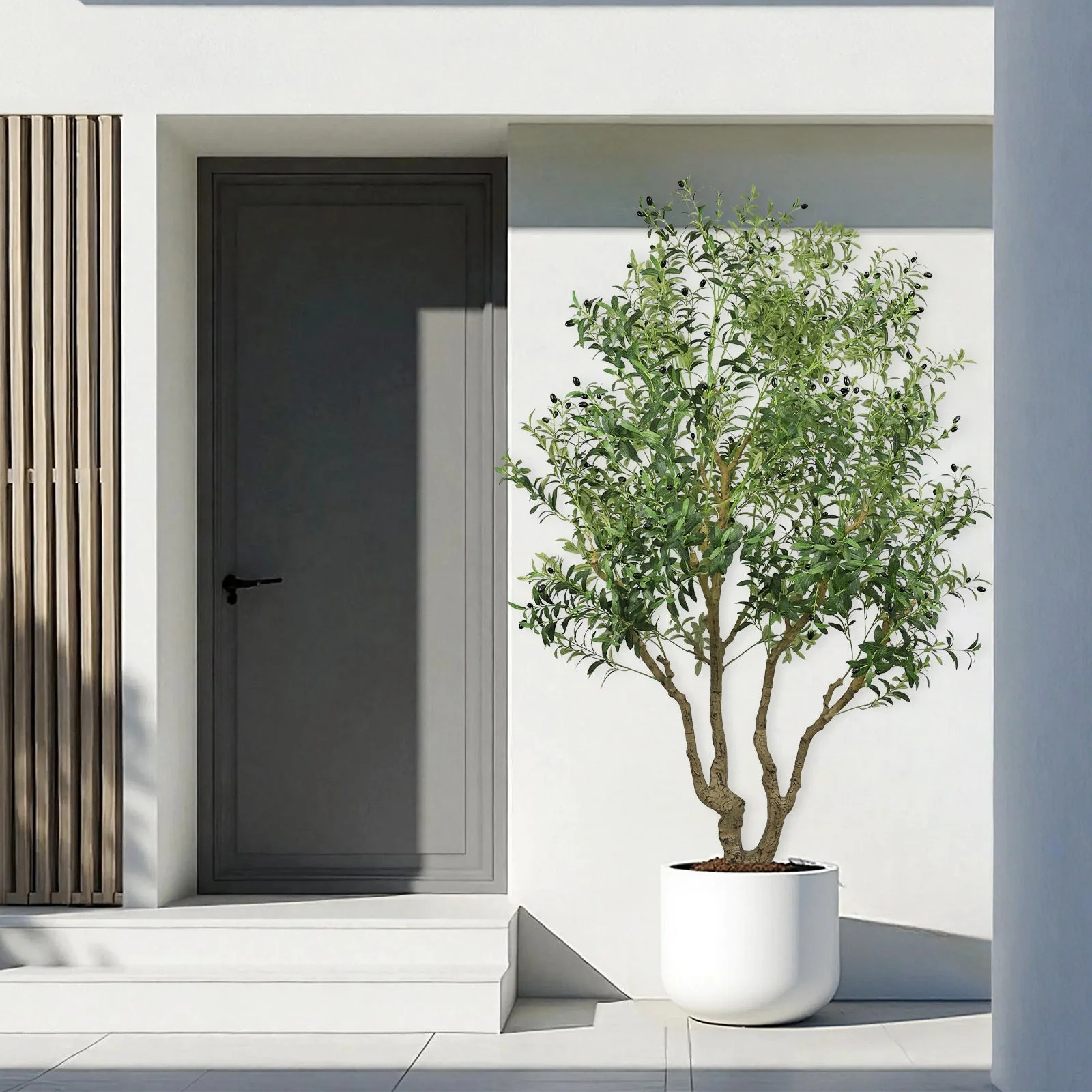 8FT Tall Artificial Olive Tree - Large Faux Potted Tree - Image 13