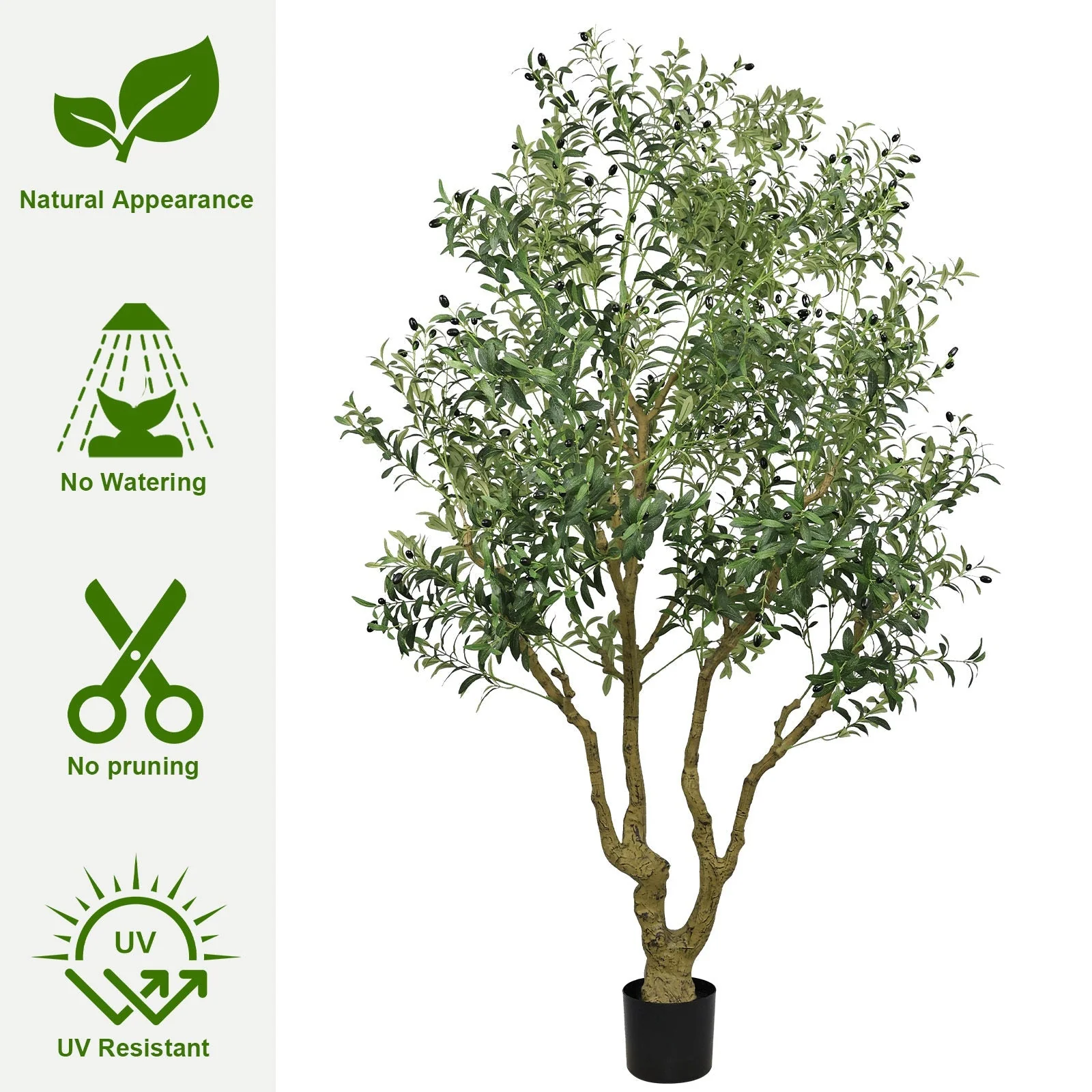 8FT Tall Artificial Olive Tree - Large Faux Potted Tree - Image 5