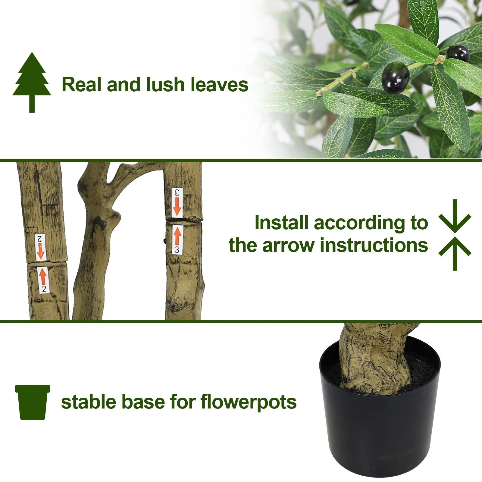 8FT Tall Artificial Olive Tree - Large Faux Potted Tree - Image 6