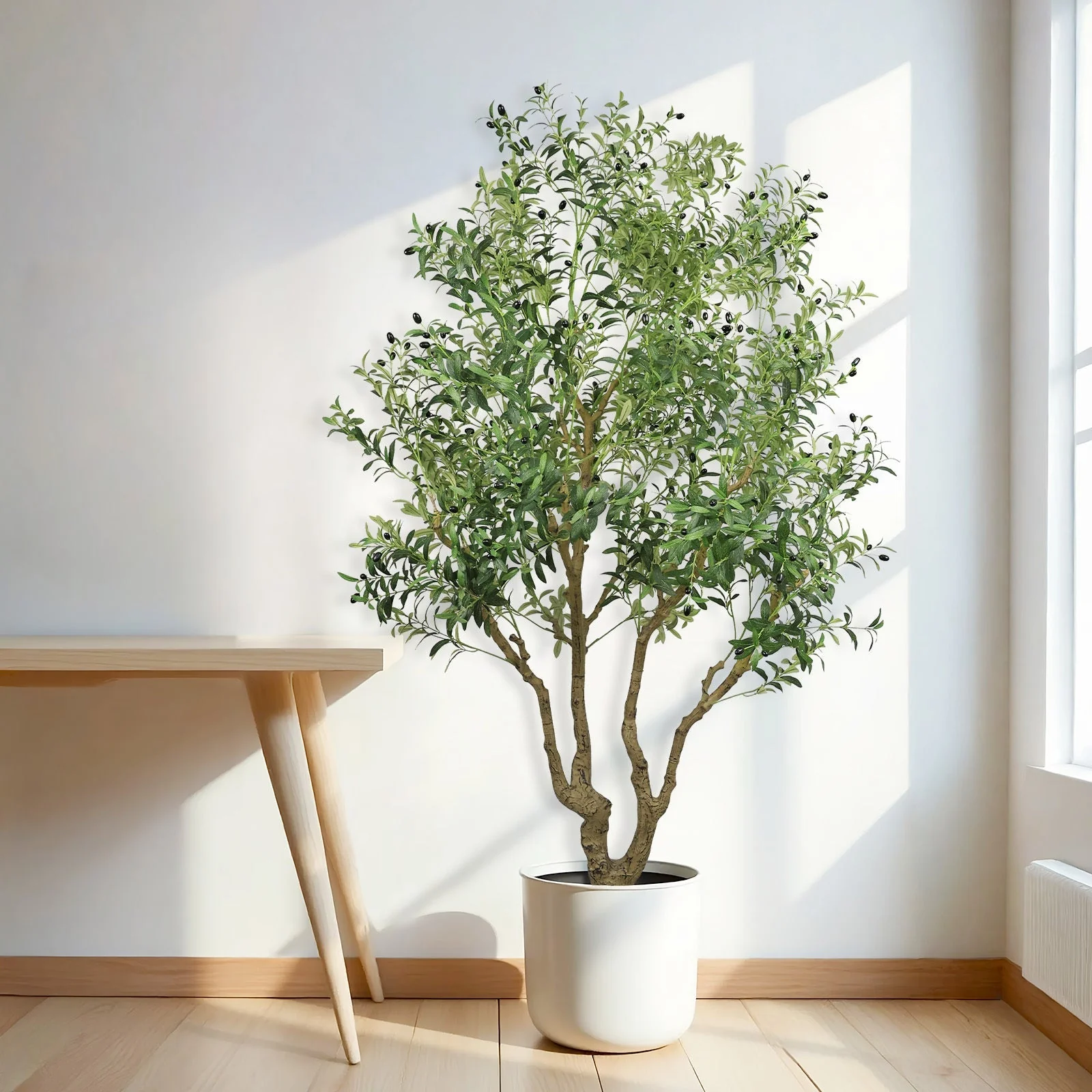 8FT Tall Artificial Olive Tree - Large Faux Potted Tree - Image 9