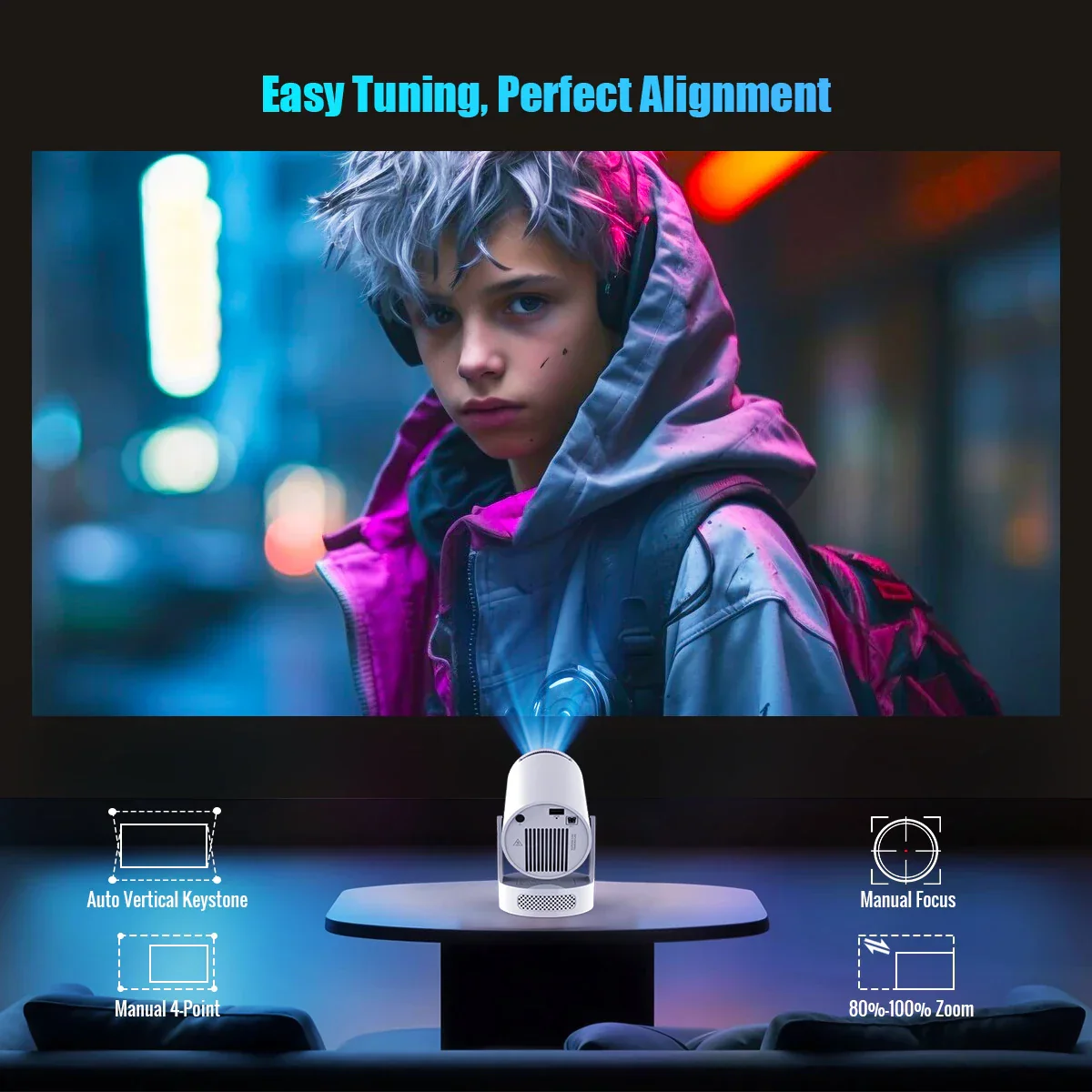 8K HD Portable Projector with WiFi6 BT5.0 Android Home Theater Outdoor Cinema - Image 3