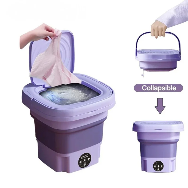 8L Portable Foldable Mini Washing Machine with Spin Dryer - Image 2