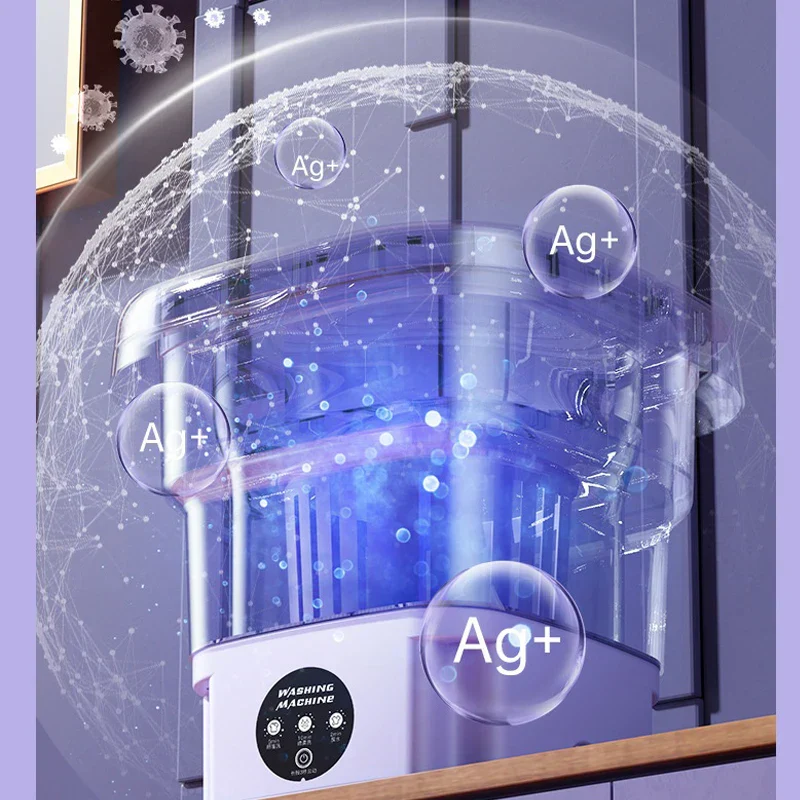 8L Portable Foldable Mini Washing Machine with Spin Dryer - Image 4
