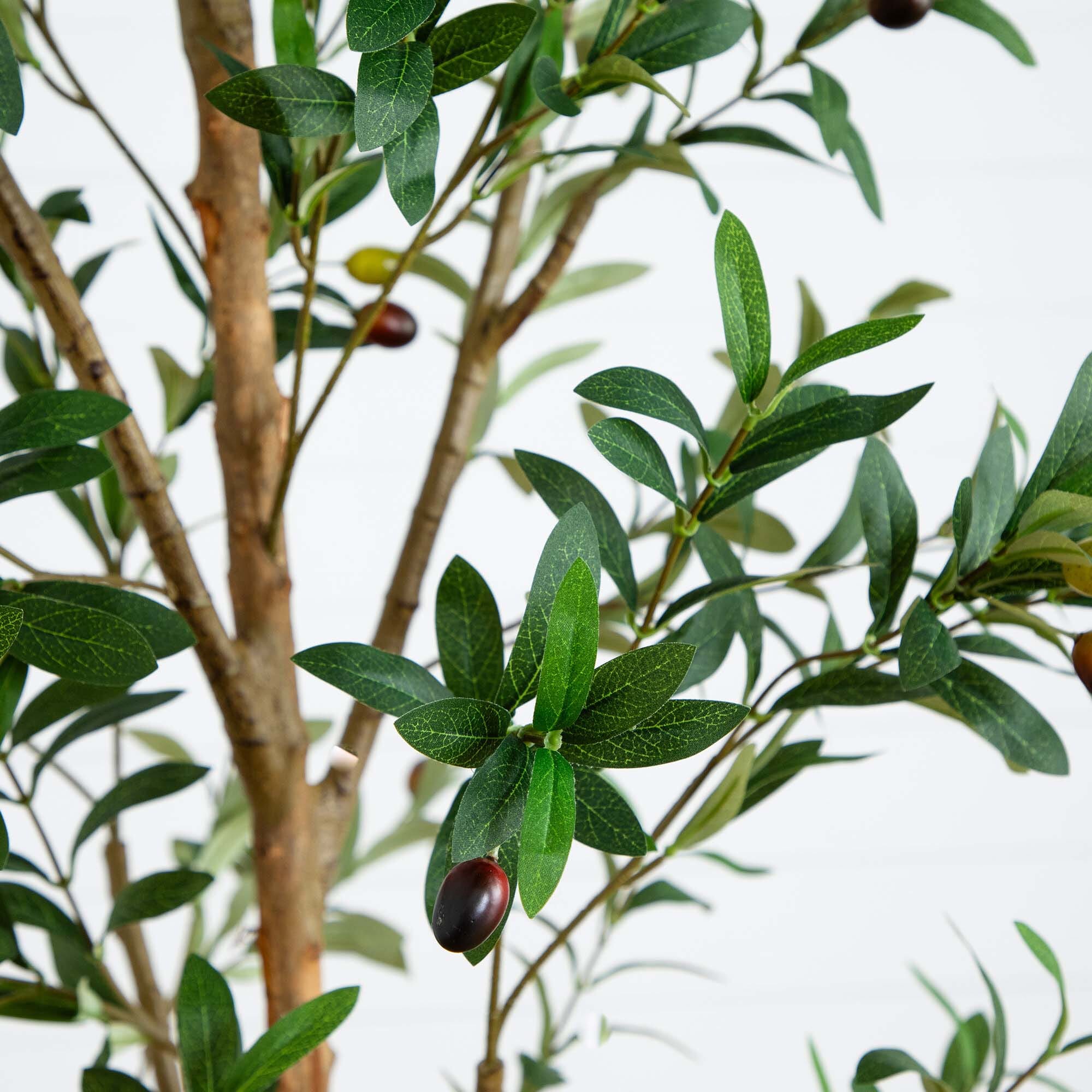 9' Artificial Olive Tree with Natural Trunk - Image 2