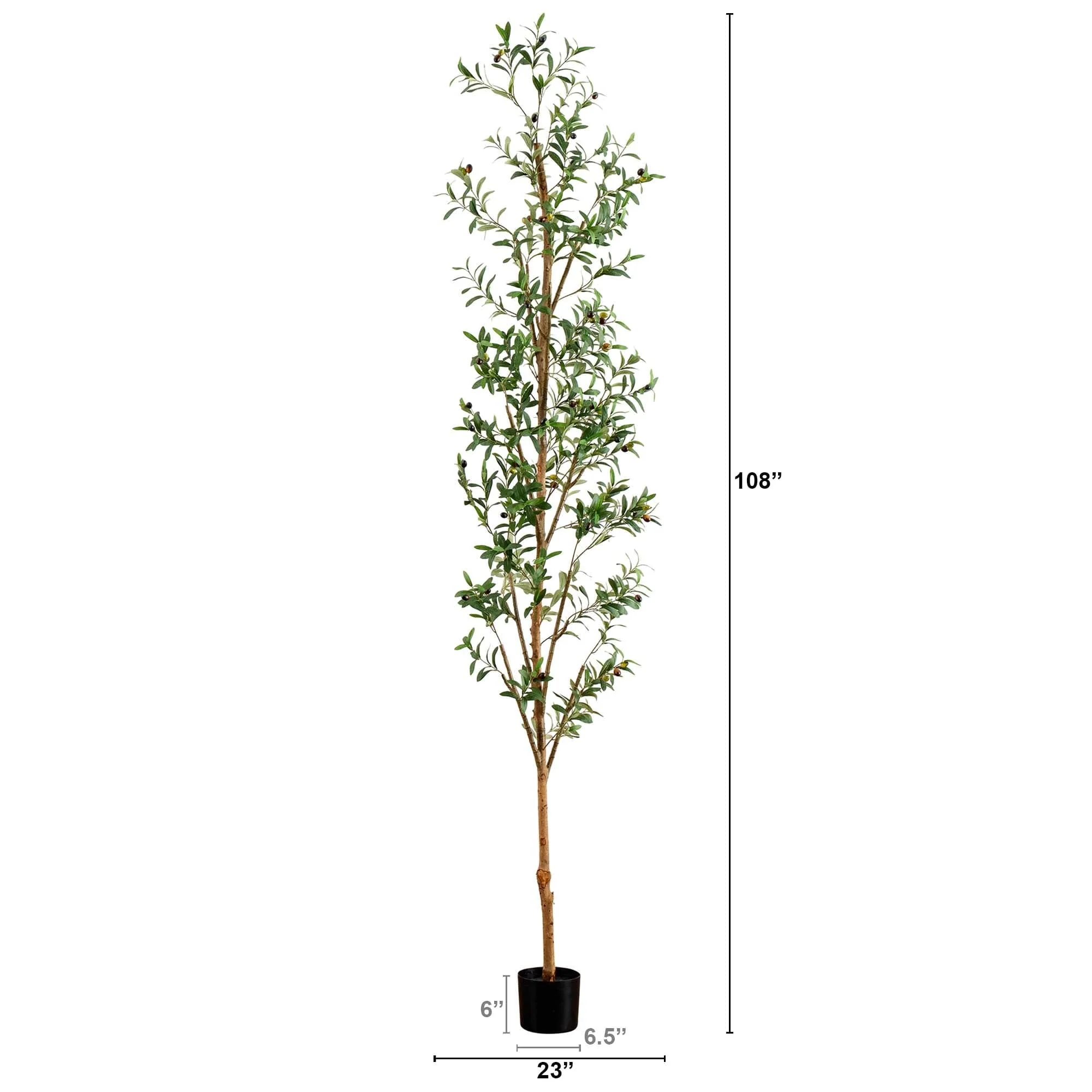 9' Artificial Olive Tree with Natural Trunk - Image 5