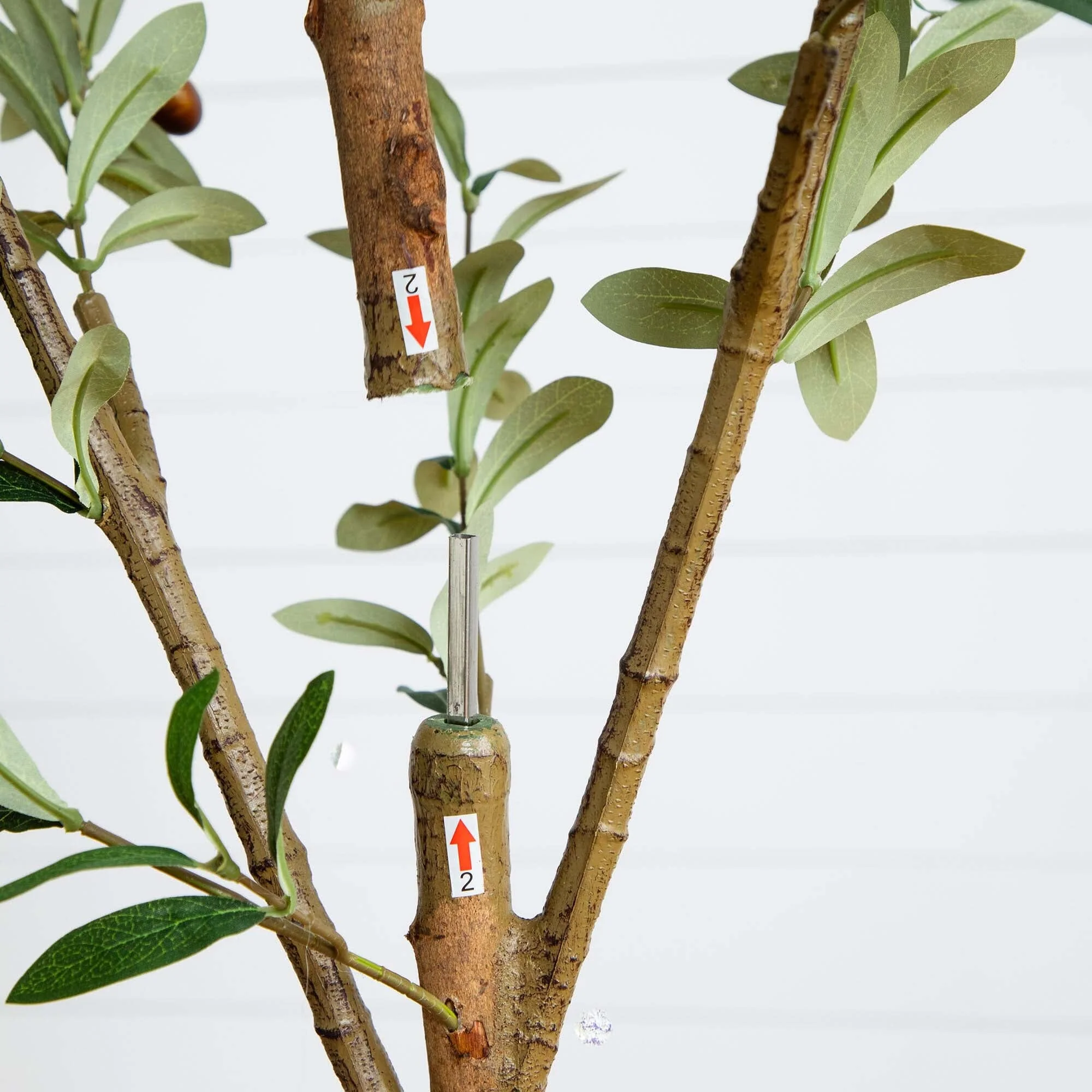 9' Artificial Olive Tree with Natural Trunk - Image 6