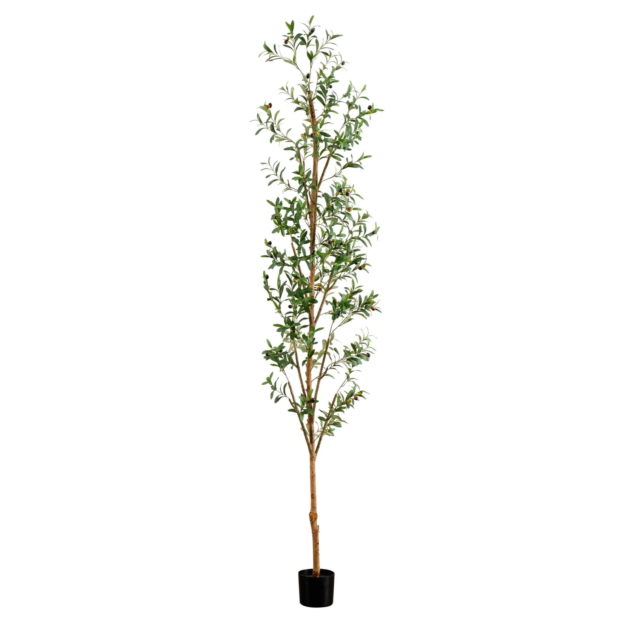 9' Artificial Olive Tree with Natural Trunk - Image 7