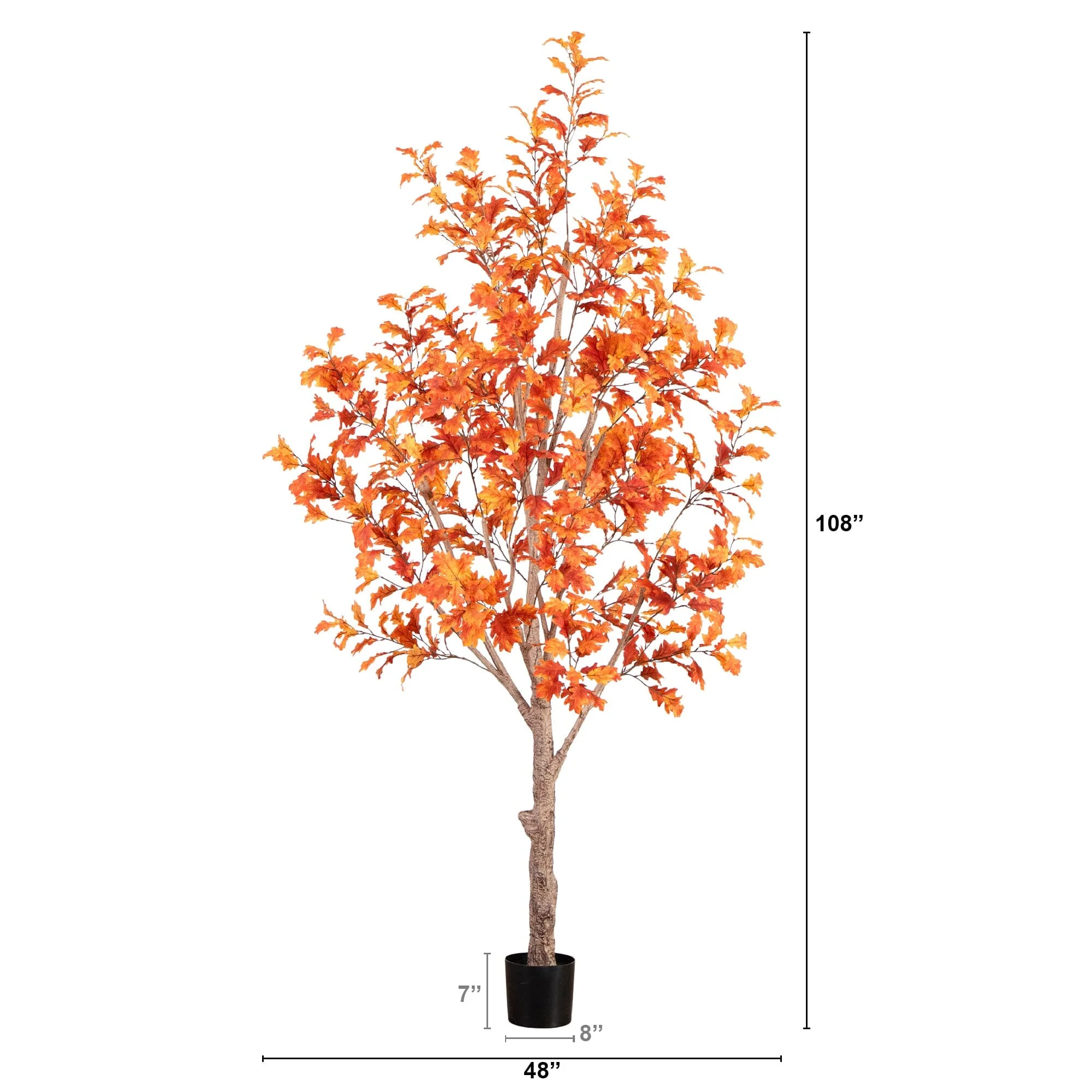 9’ Autumn Oak Artificial Fall Tree - Image 7