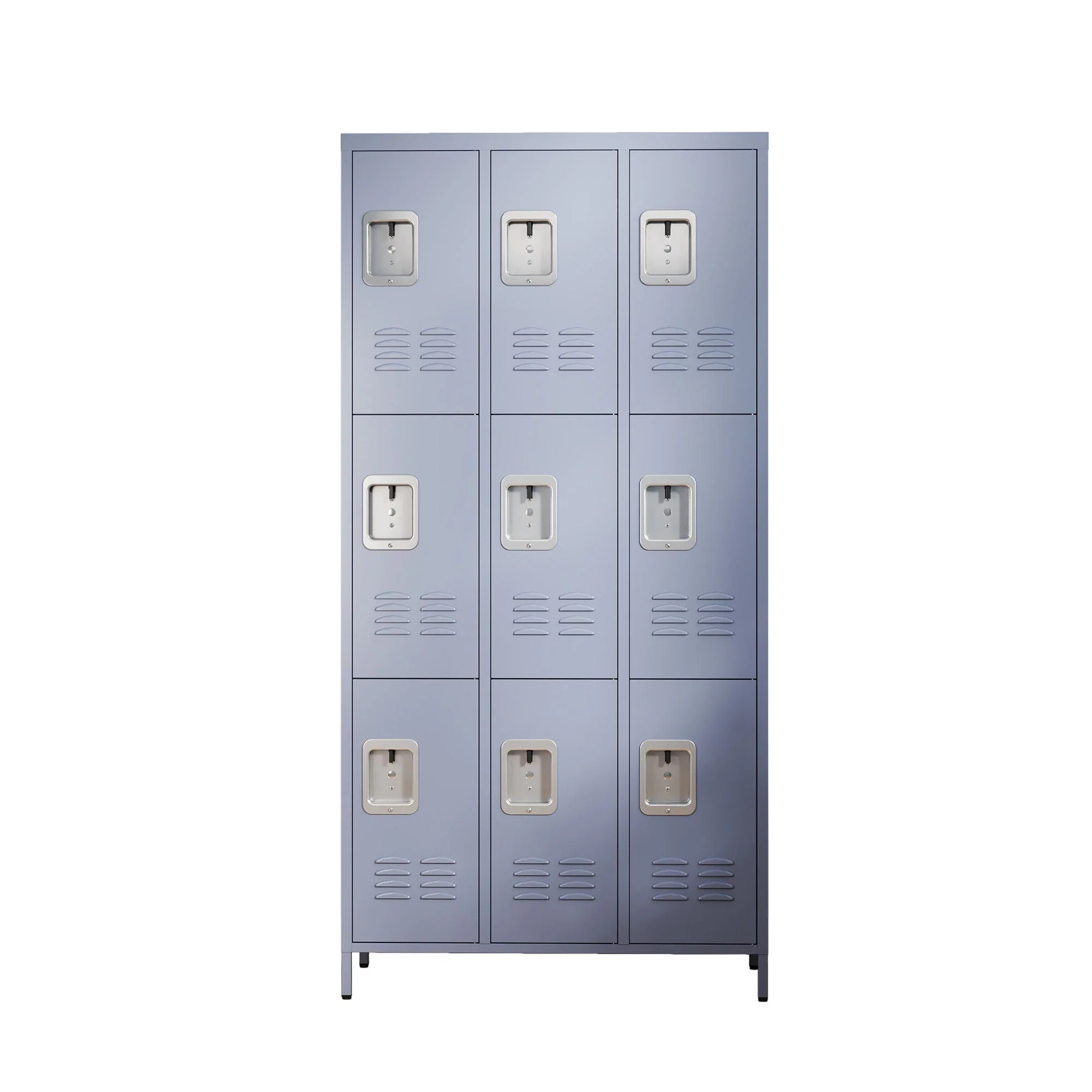 9 Door Lockers With Lock For Storage In Office, School, Gym, And Bedroom - Gray - Image 15