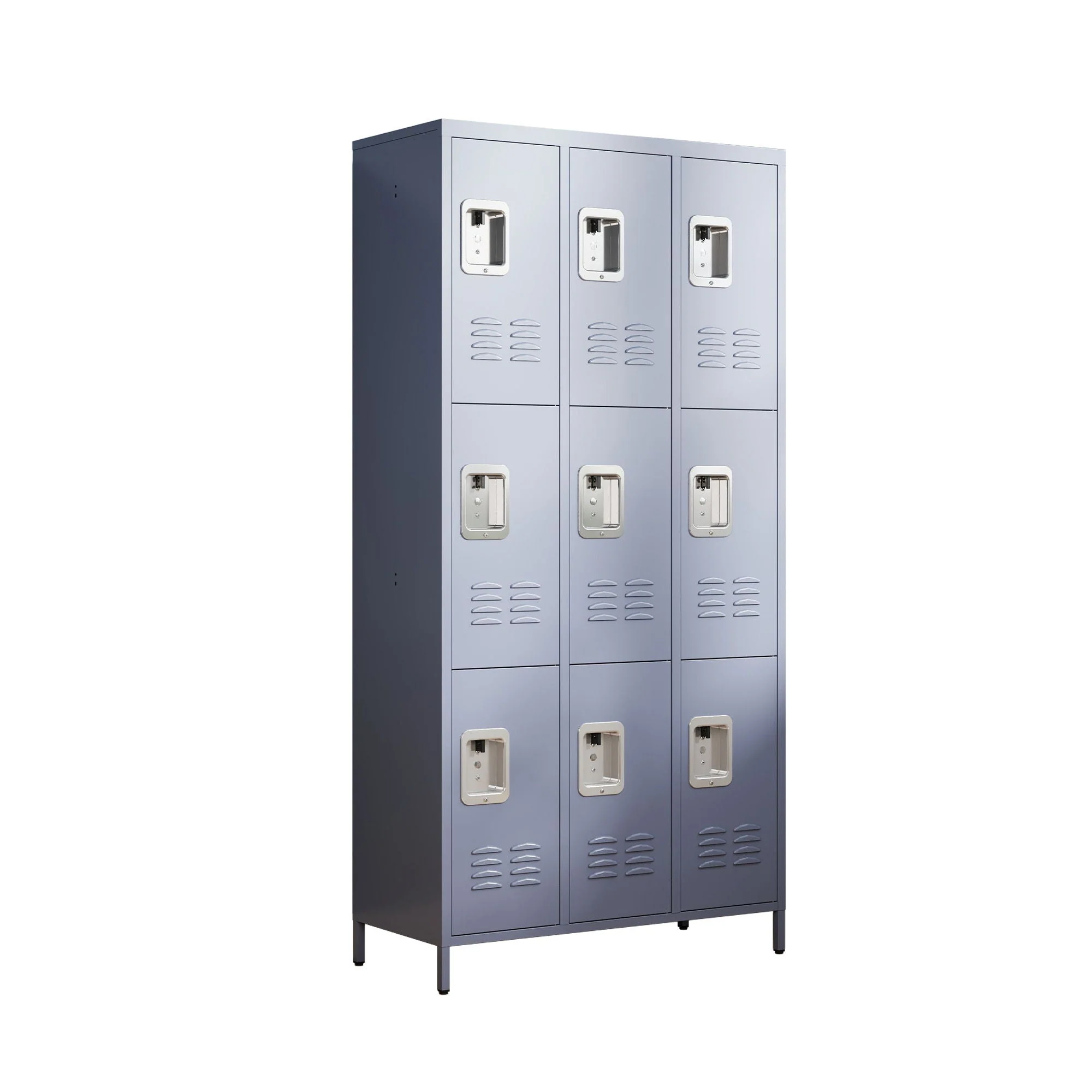 9 Door Lockers With Lock For Storage In Office, School, Gym, And Bedroom - Gray - Image 3