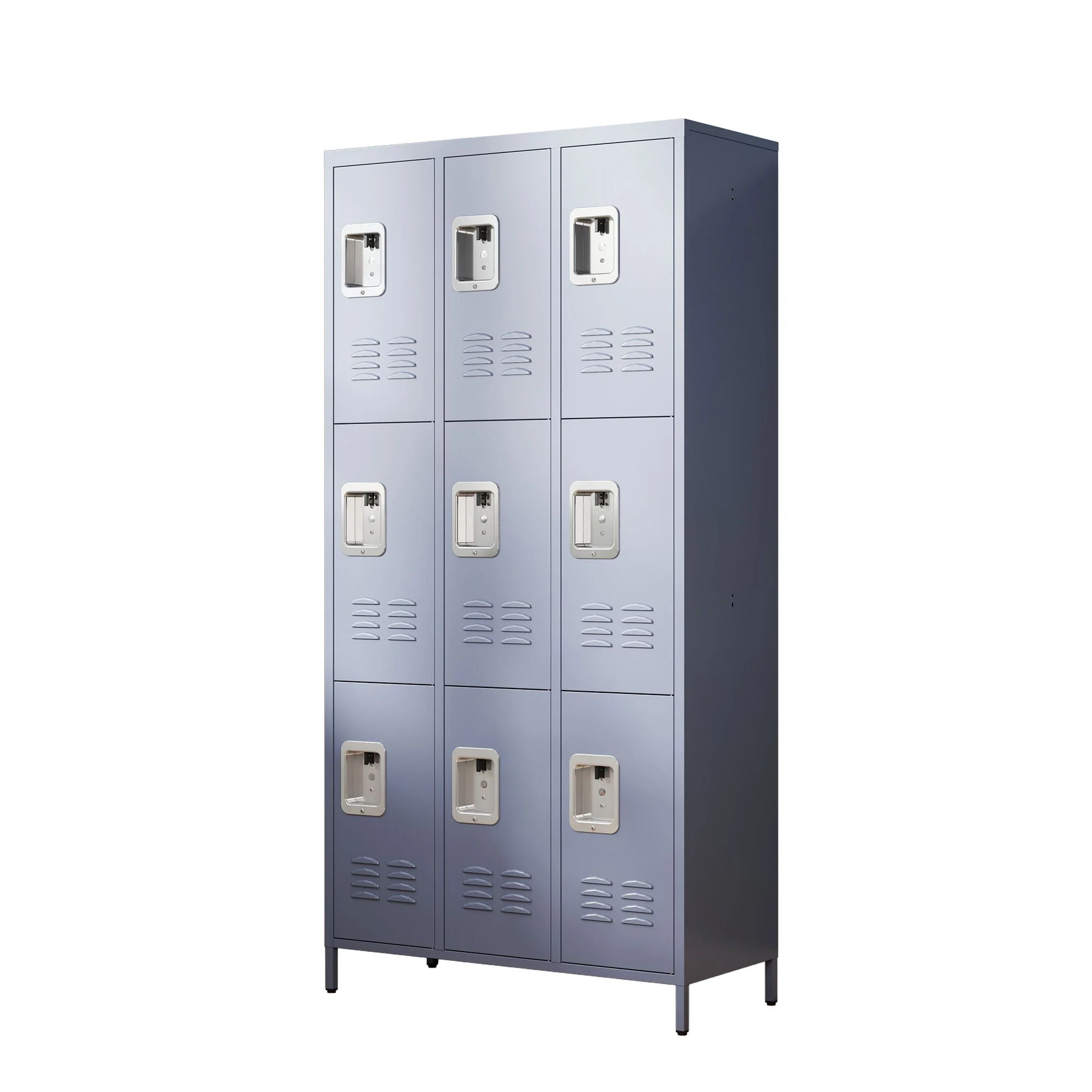 9 Door Lockers With Lock For Storage In Office, School, Gym, And Bedroom - Gray - Image 5