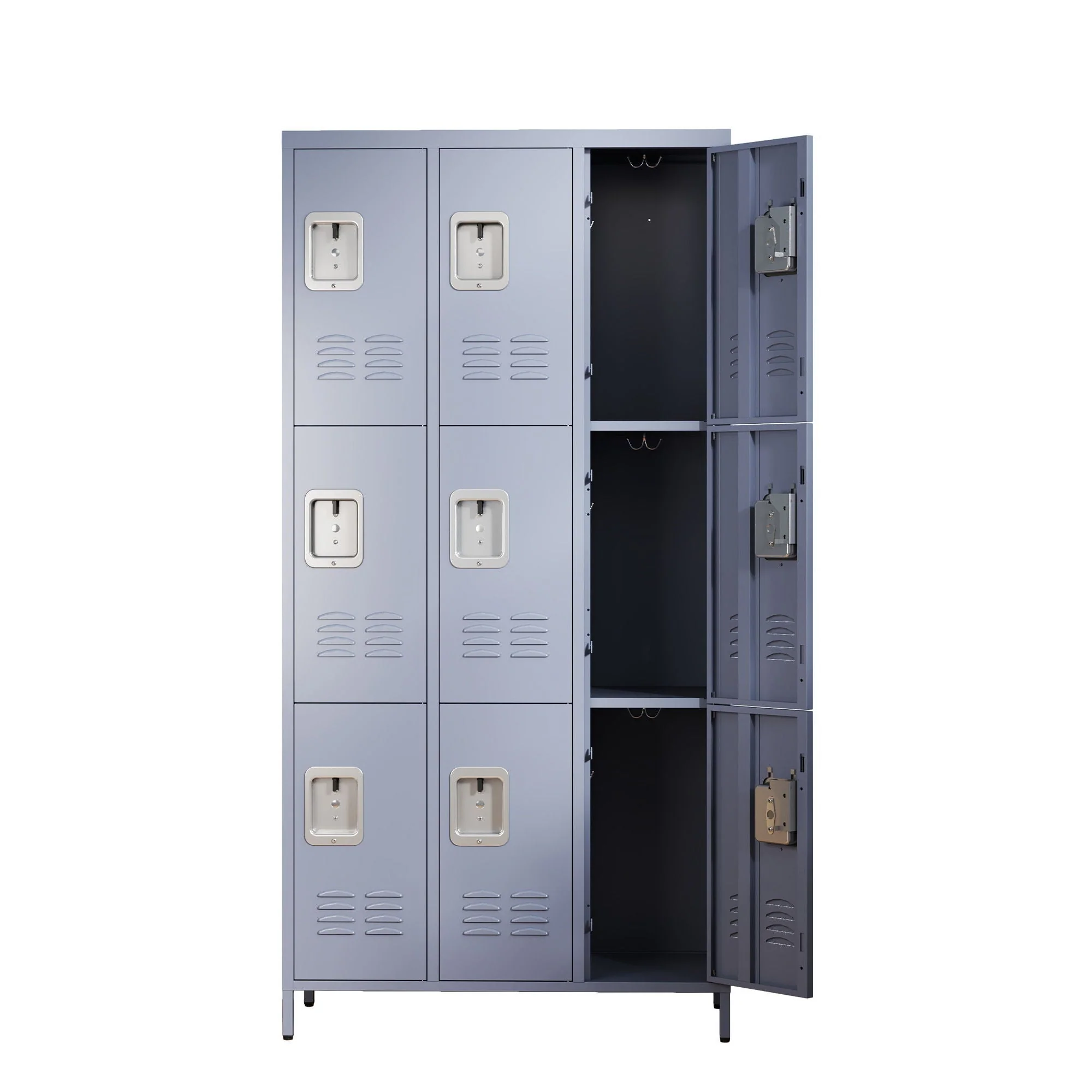 9 Door Lockers With Lock For Storage In Office, School, Gym, And Bedroom - Gray - Image 8