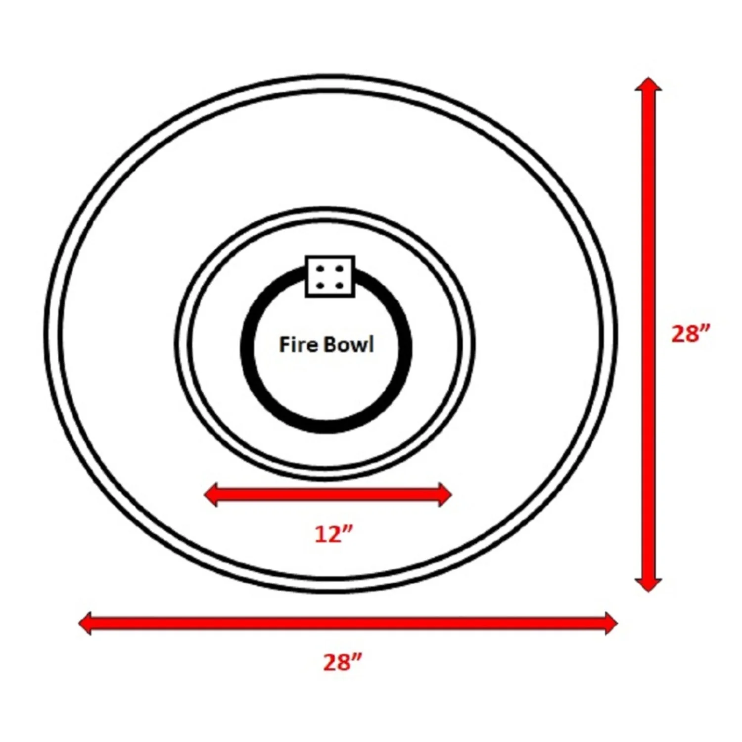 9'' H x 28'' W Fiber Reinforced Concrete Outdoor Fire Pit - Image 3