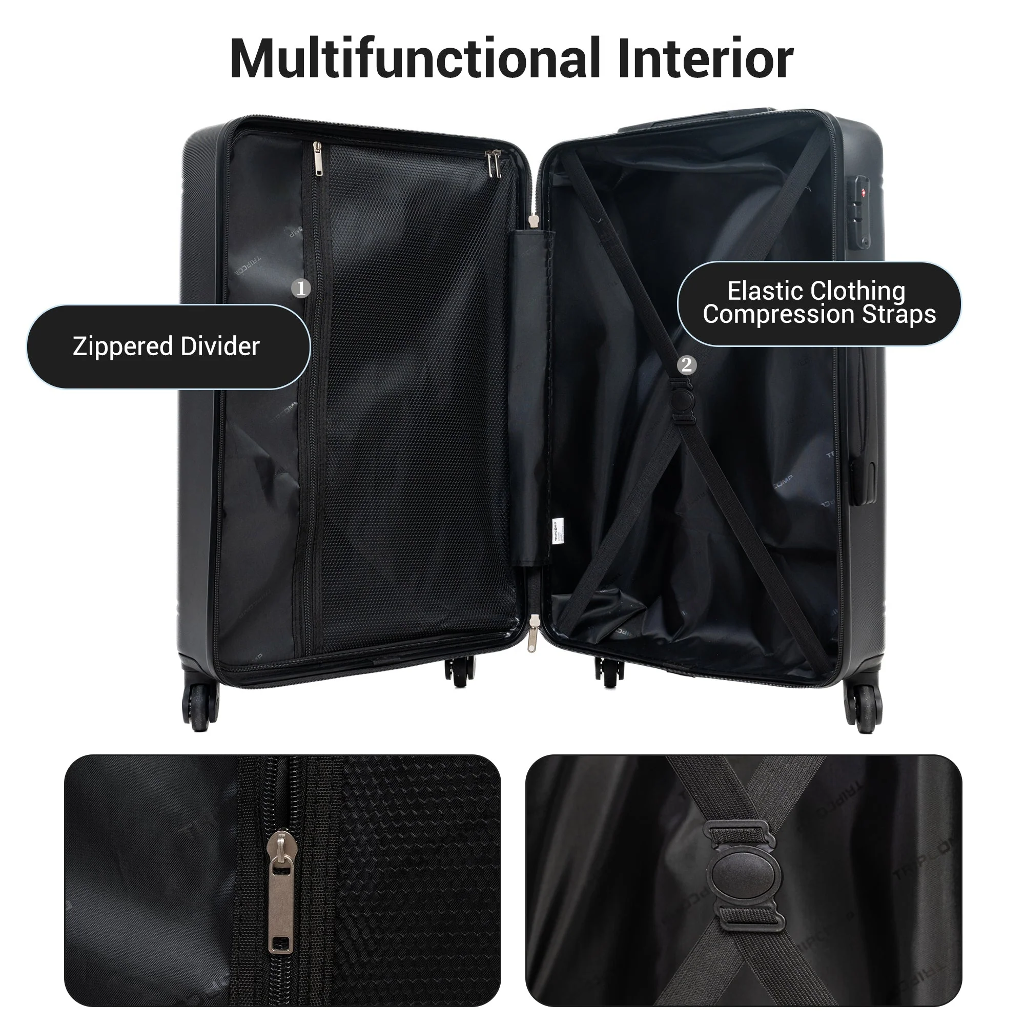 9-Piece Black Luggage Set by GigaTech with TSA Lock - Image 4