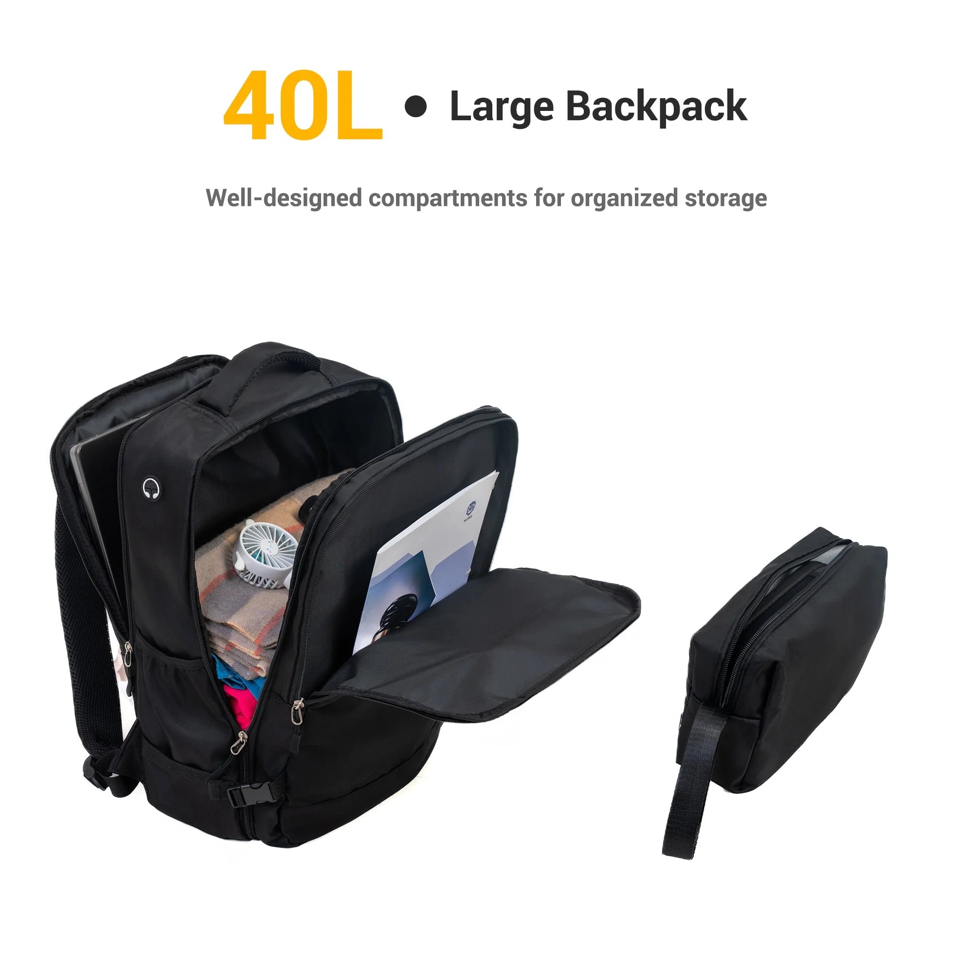 9-Piece Black Luggage Set by GigaTech with TSA Lock - Image 9