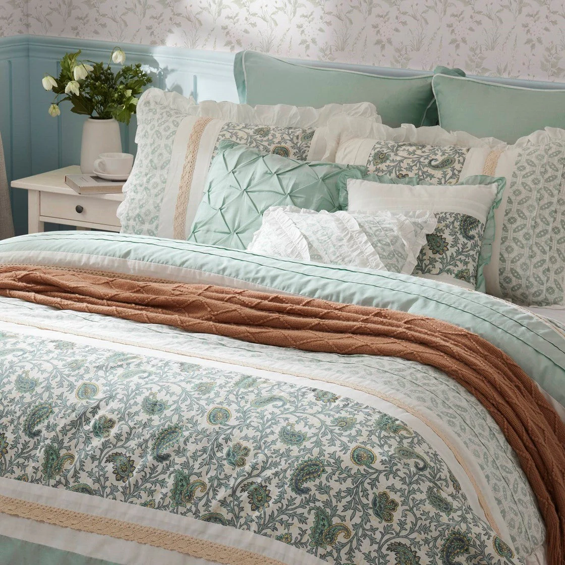 9 Piece Cotton Percale Comforter Set Aqua - Image 13