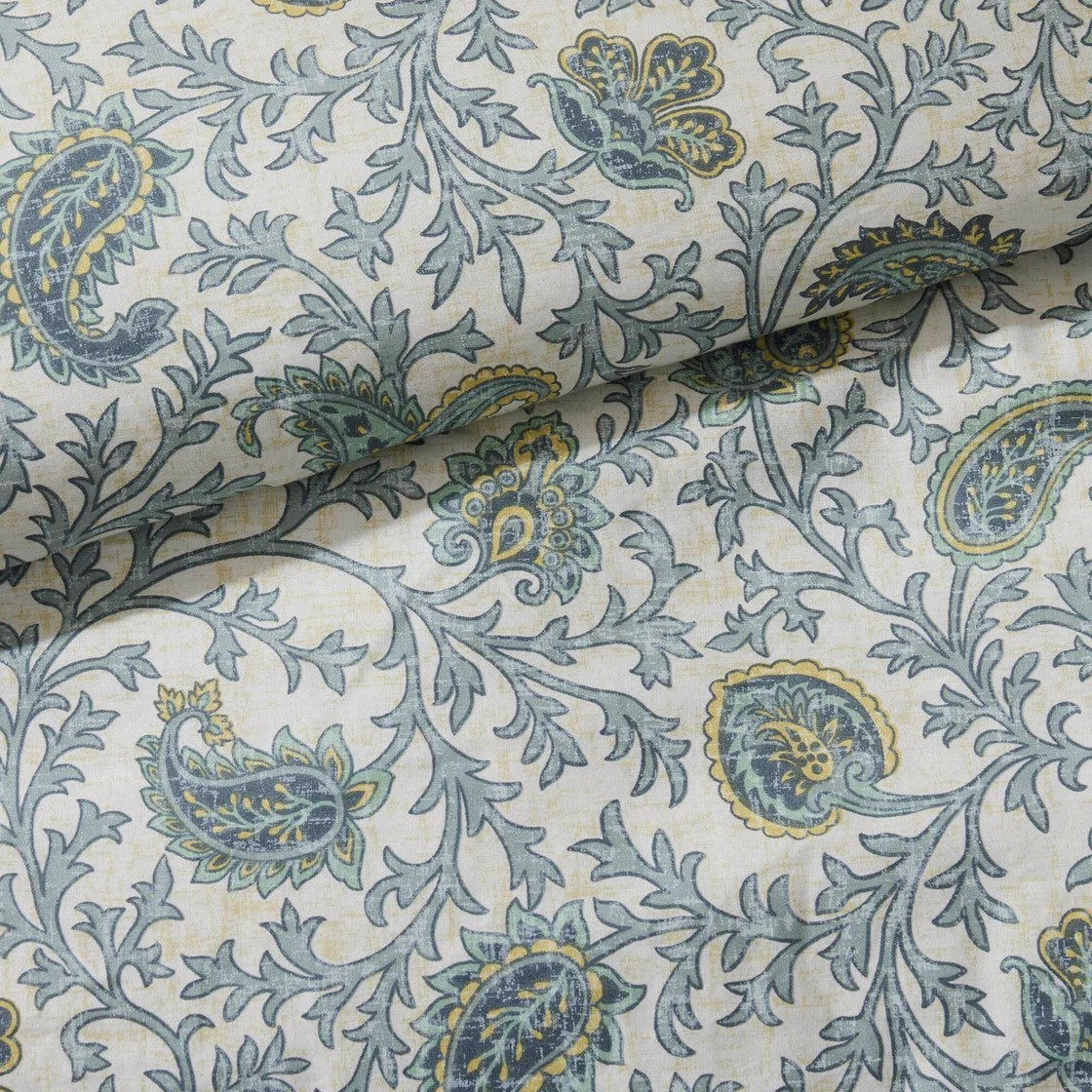 9 Piece Cotton Percale Comforter Set Aqua - Image 23
