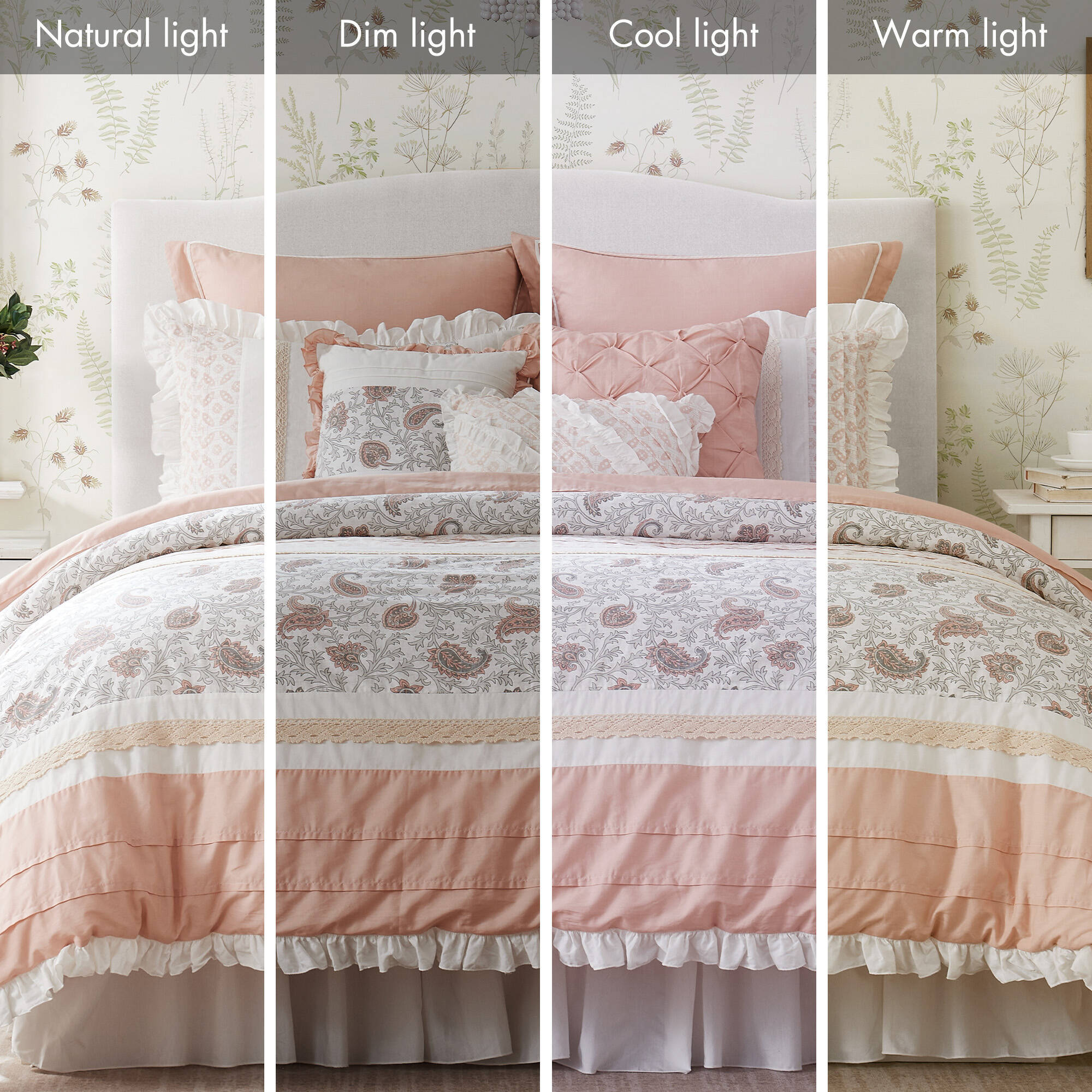 9 Piece Cotton Percale Comforter Set Blush - Image 49