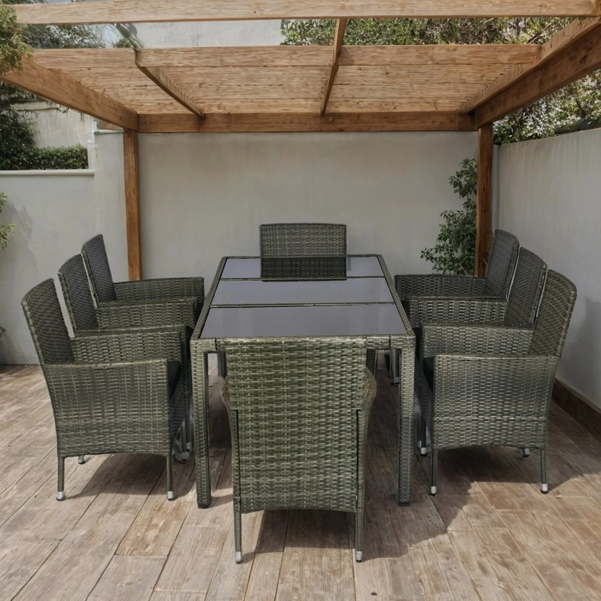 9 Piece Outdoor Patio Wicker Dining Set - Image 22