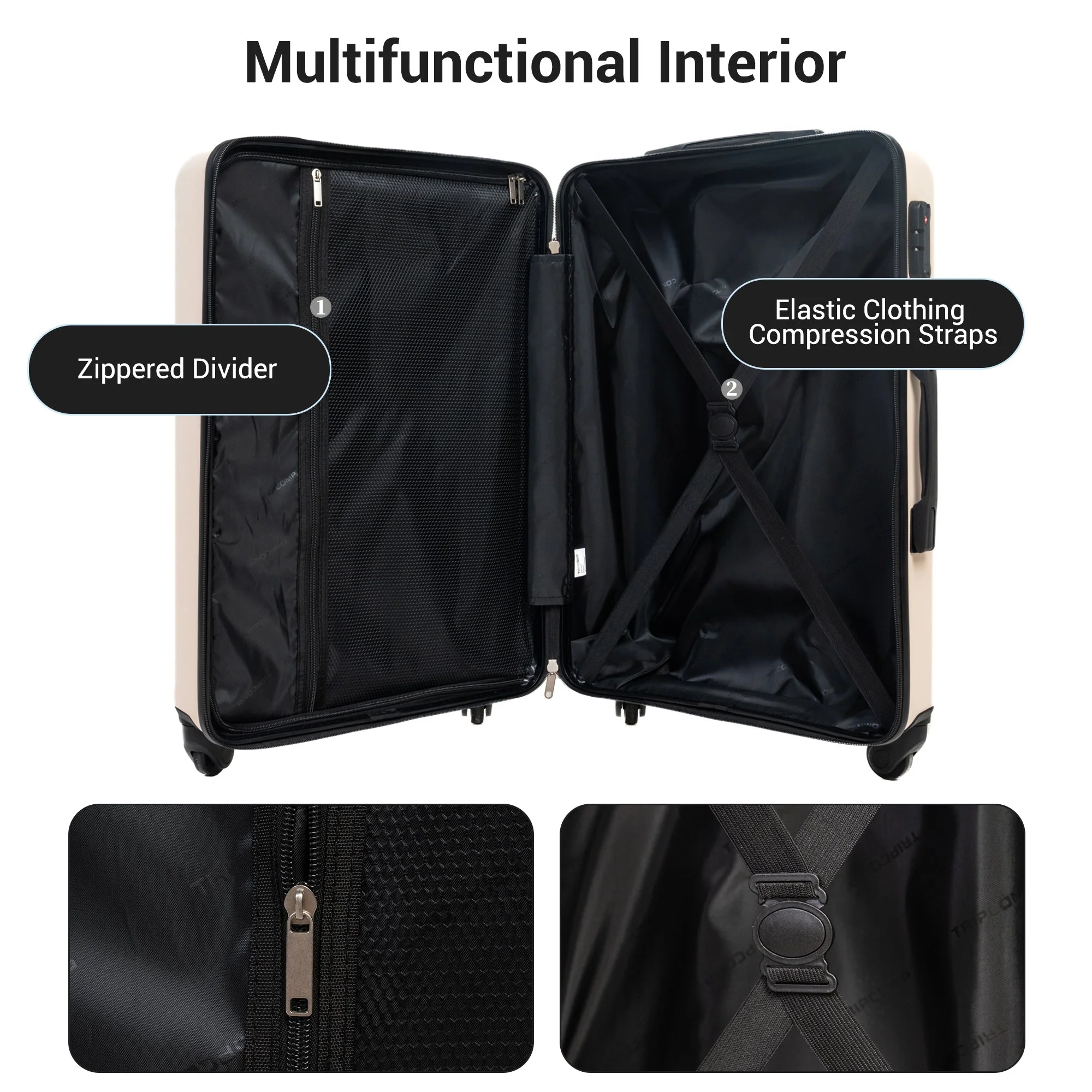 9-Piece White Luggage Set by GigaTech - Image 2