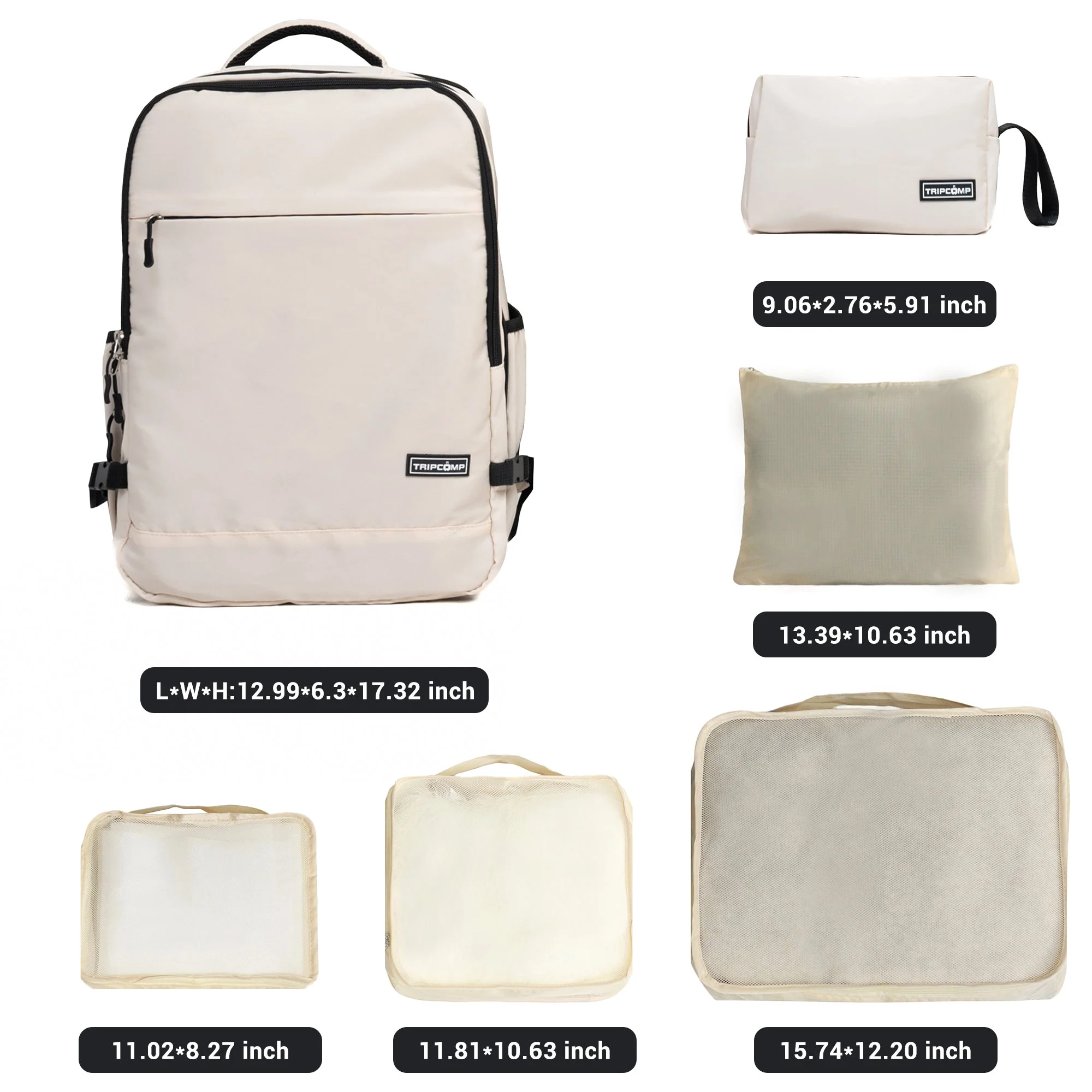 9-Piece White Luggage Set by GigaTech - Image 8