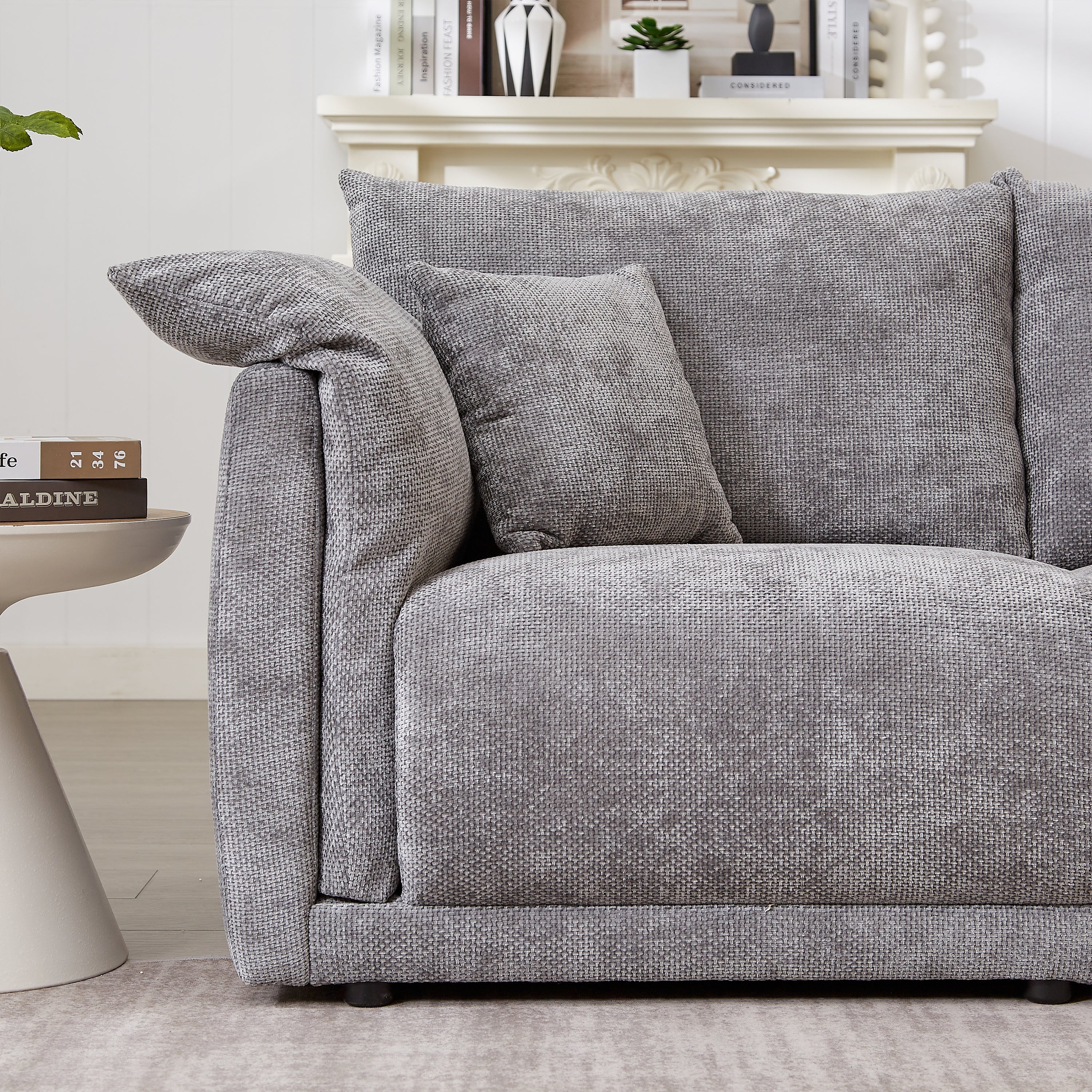 98.5' 3-Seater Sofa in Contemporary Grey - Image 10