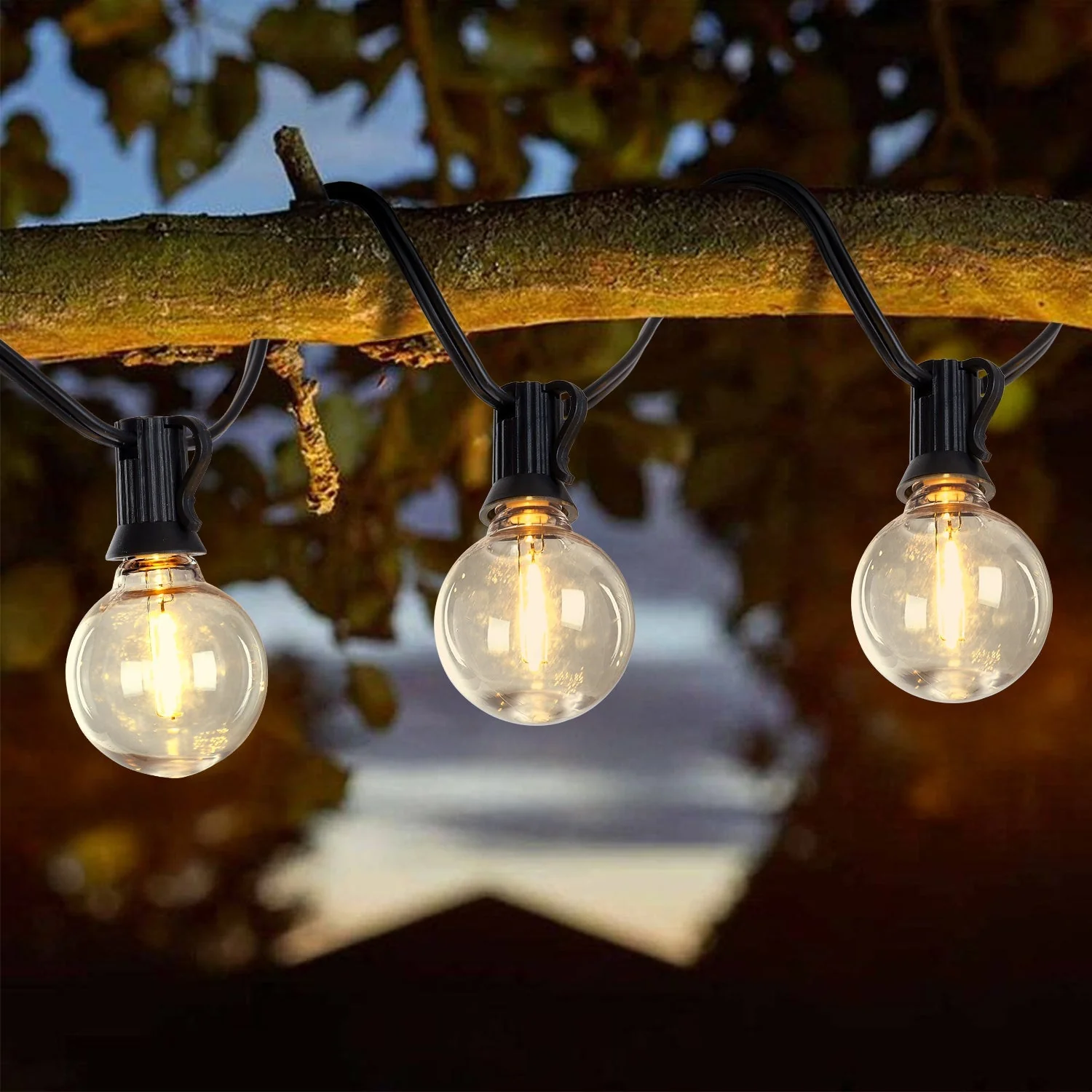 98FT LED Outdoor String Lights with 50 Shatterproof Bulbs - Image 4