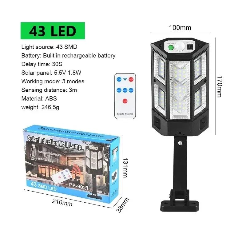 9900LM Solar Motion Sensor LED Light Outdoor Waterproof Garden Lamp - Image 7