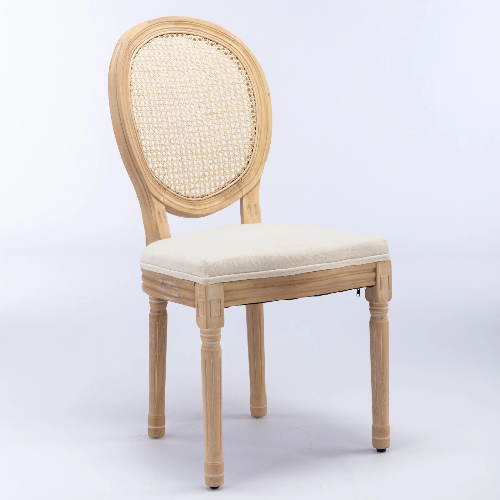 A&A French Style Solid Wood Frame Dining Chairs Set of 2 - Image 3