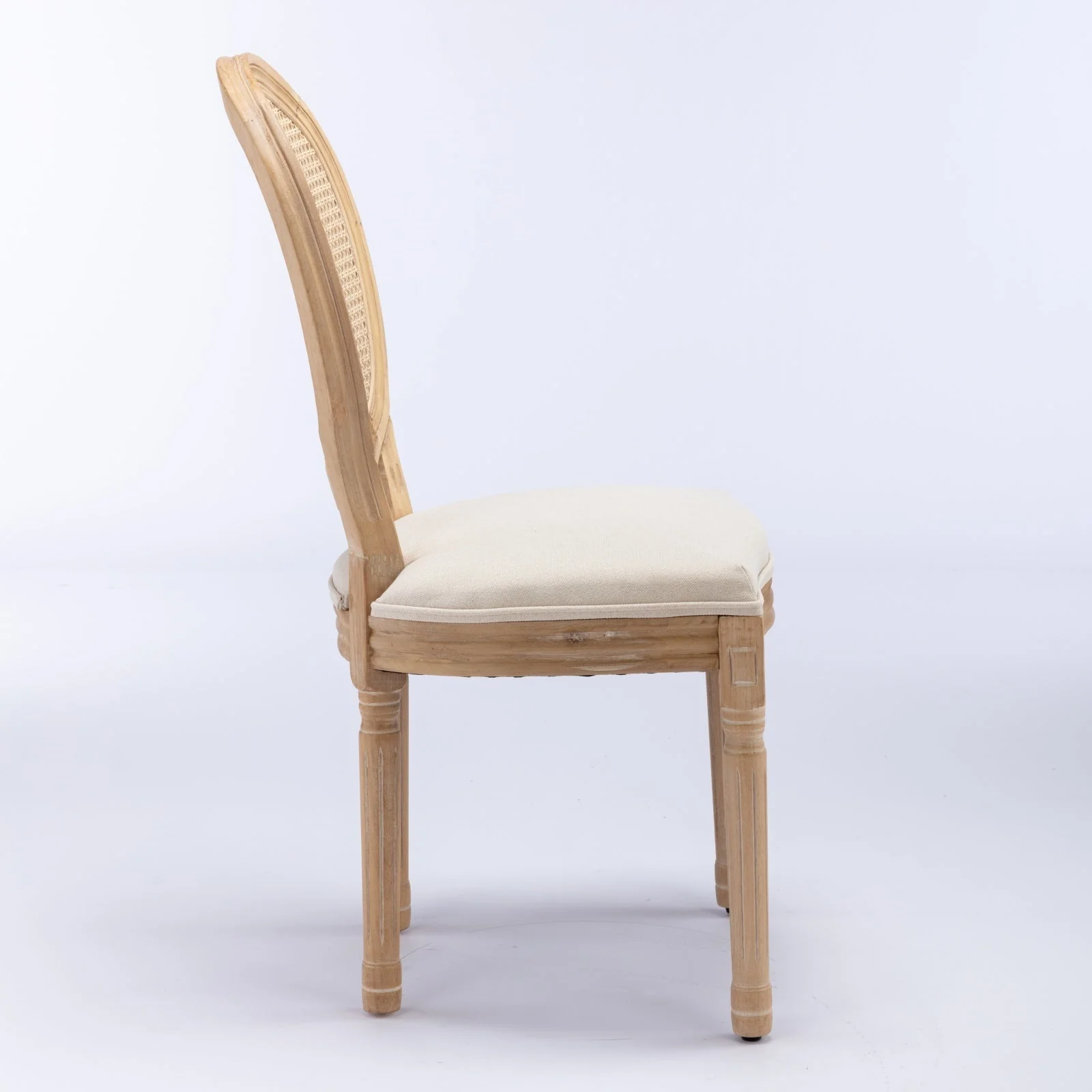 A&A French Style Solid Wood Frame Dining Chairs Set of 2 - Image 4