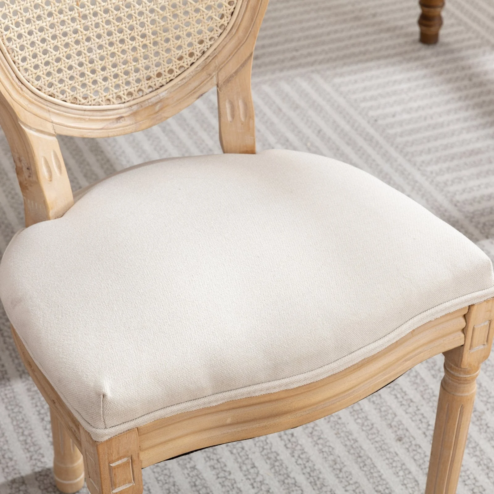 A&A French Style Solid Wood Frame Dining Chairs Set of 2 - Image 9