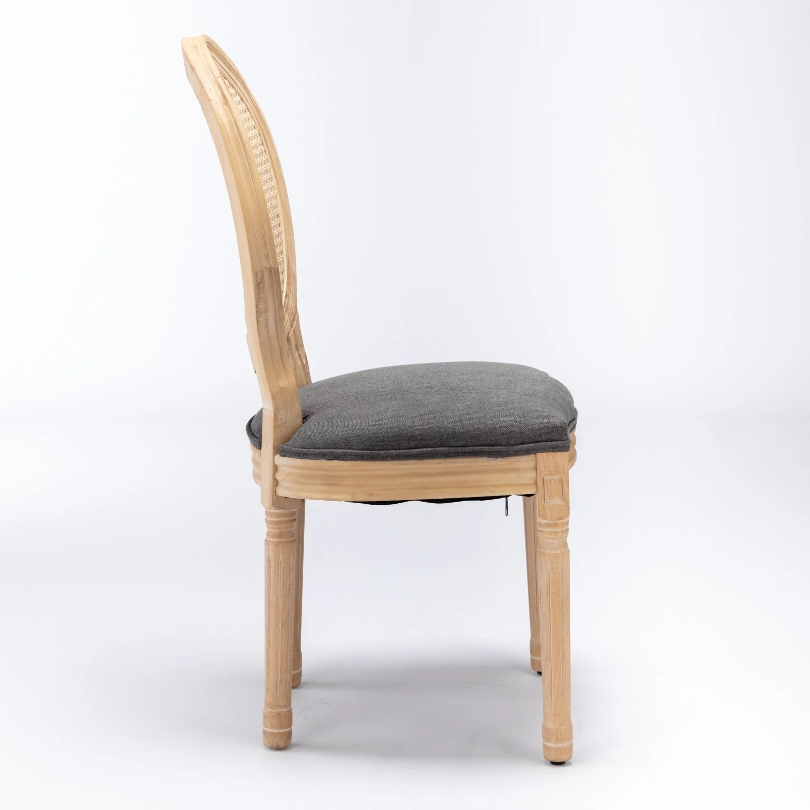 A&A Furniture French Style Solid Wood Frame Dining Chair Set of 2 - Gray - Image 4