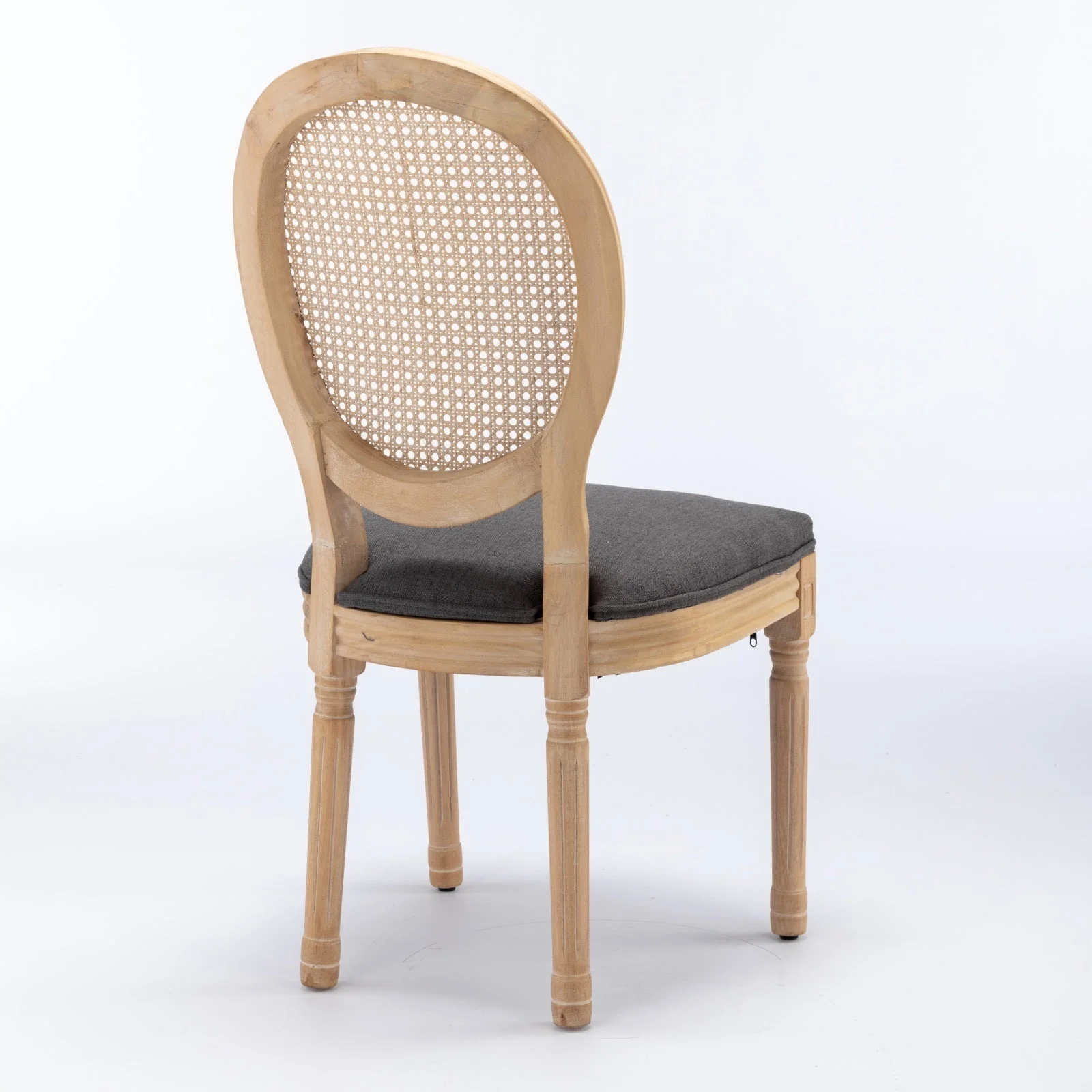 A&A Furniture French Style Solid Wood Frame Dining Chair Set of 2 - Gray - Image 5