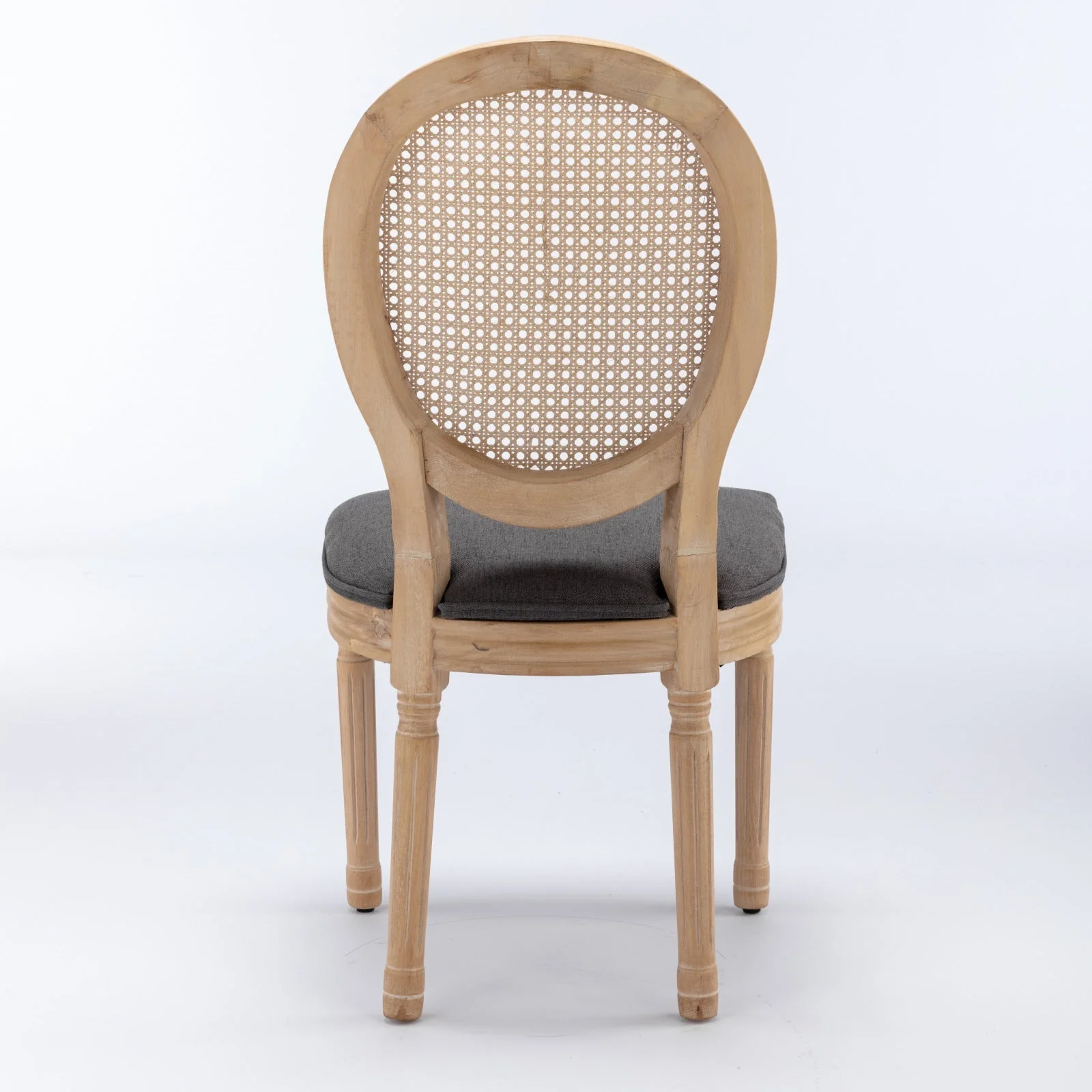 A&A Furniture French Style Solid Wood Frame Dining Chair Set of 2 - Gray - Image 6