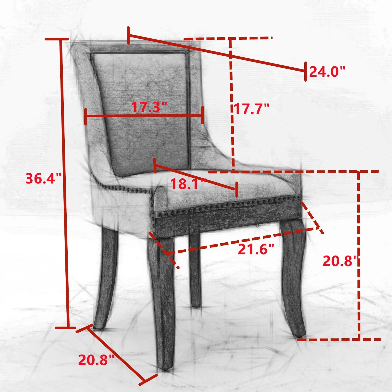 A&A Furniture Ultra Side Dining Chair Set of 2 - Image 3