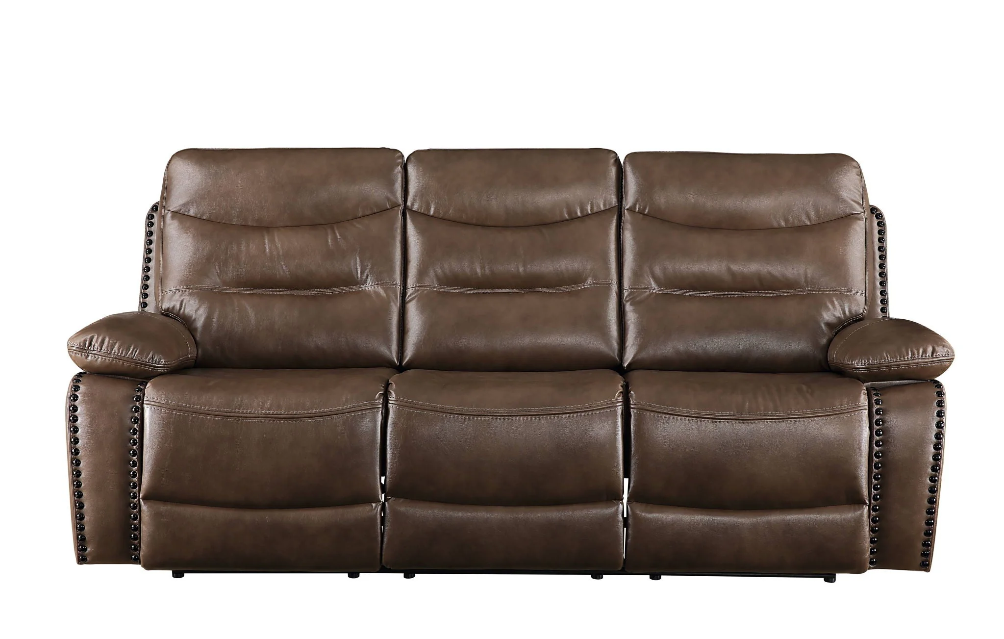 Aashi - Leather Gel Match 3 Piece Recliner Living Room Set - Brown - Image 3