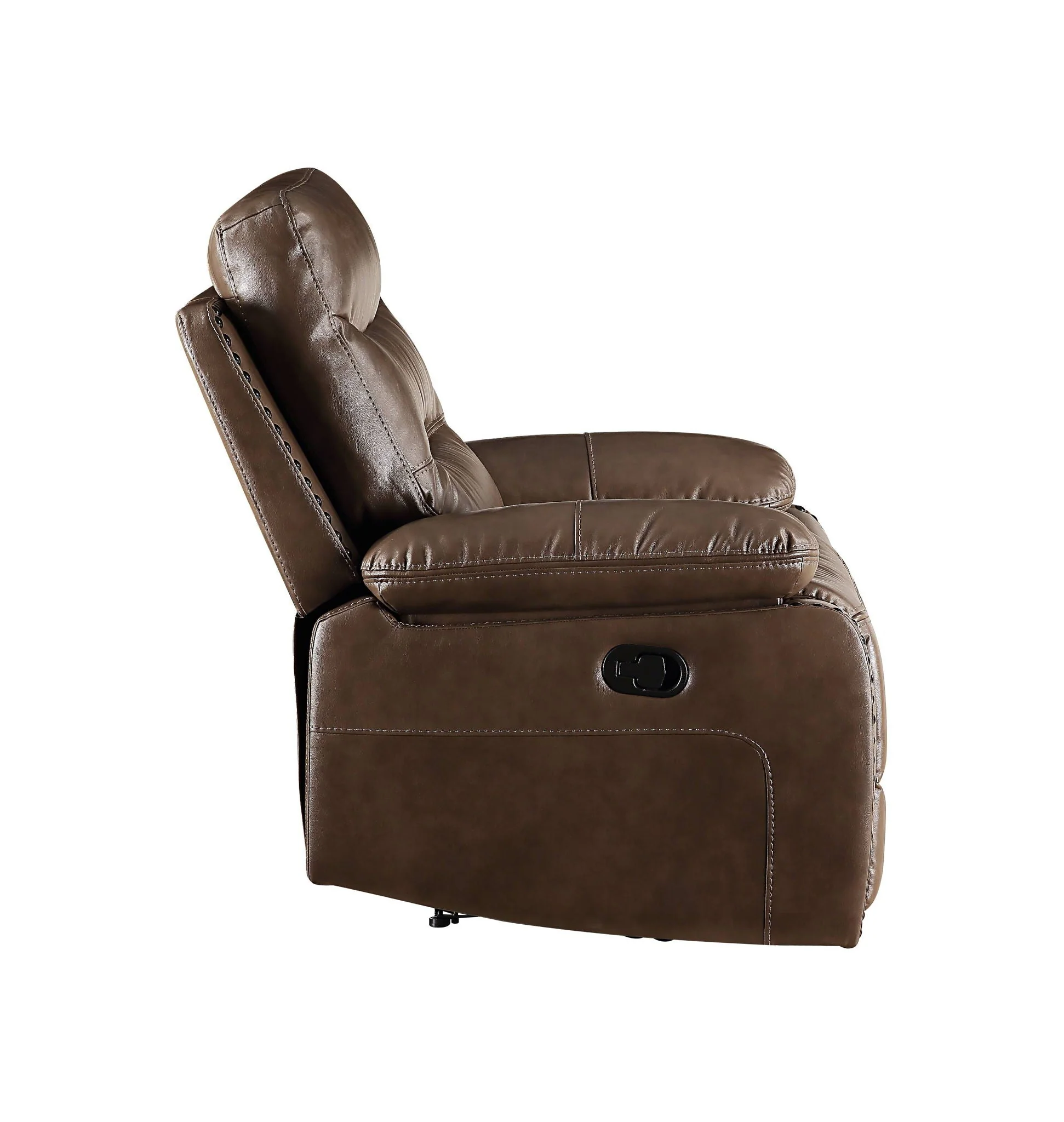 Aashi - Leather Gel Match Recliner Sofa - Brown - Image 4
